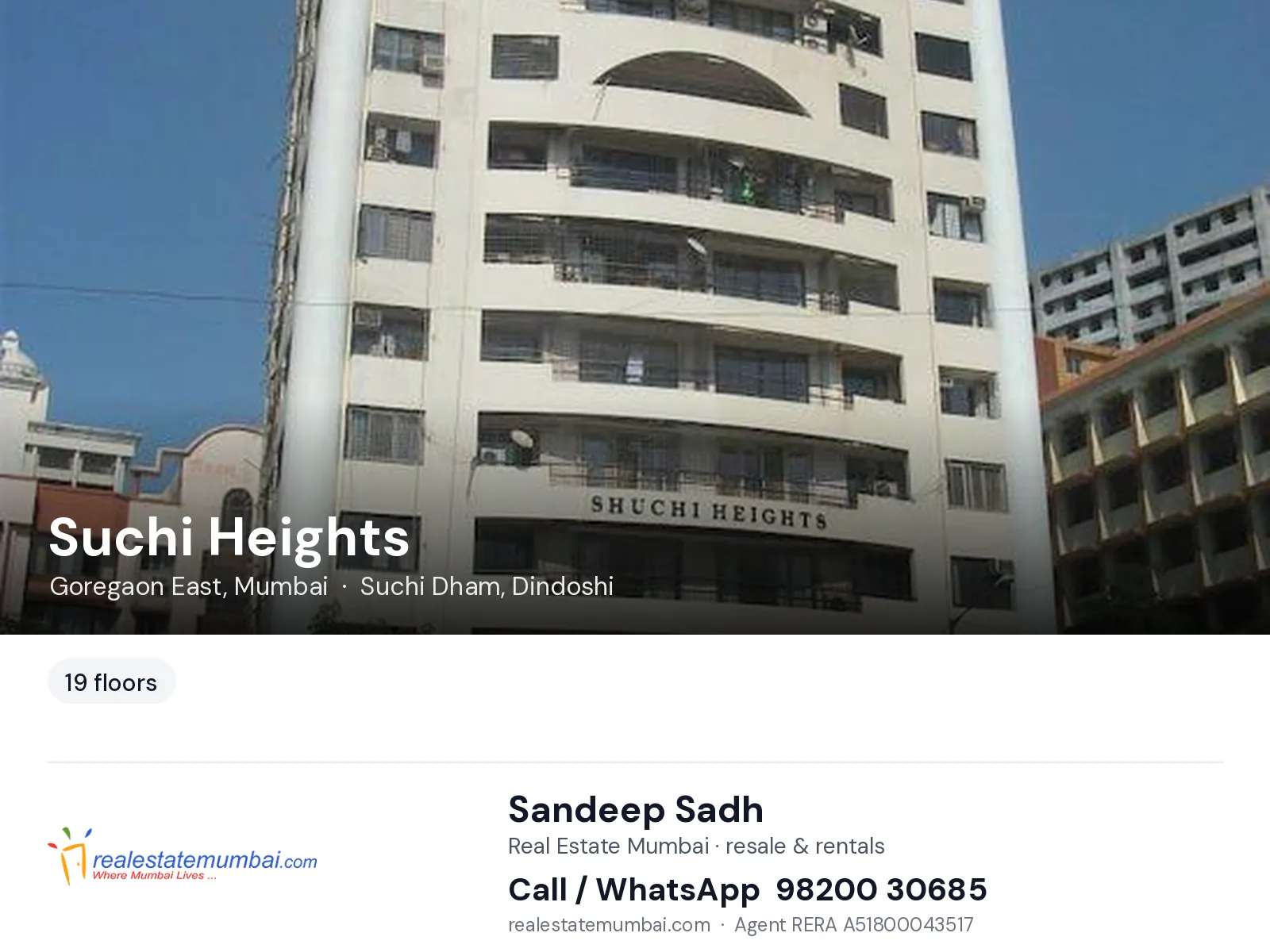 Suchi Heights, Goregaon East, Mumbai — flats | Real Estate Mumbai, Sandeep Sadh 98200 30685