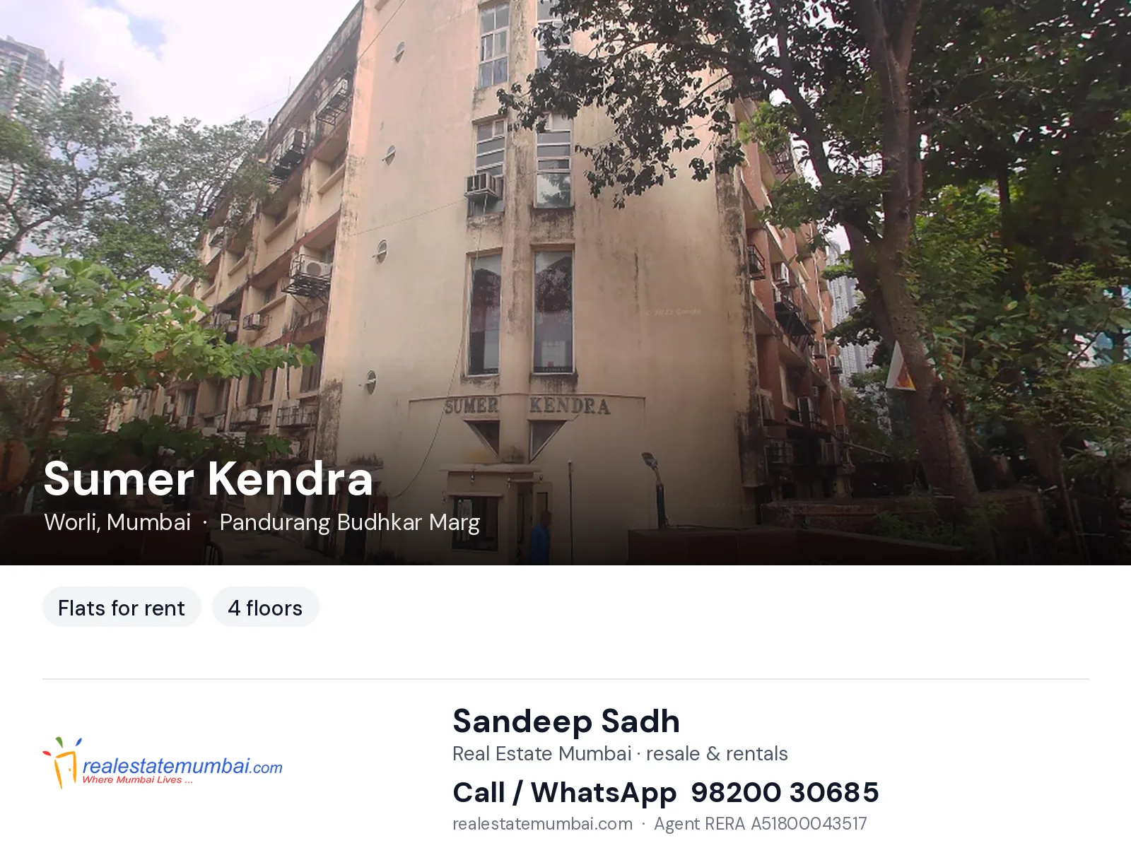 Sumer Kendra, Worli, Mumbai — flats for rent | Real Estate Mumbai, Sandeep Sadh 98200 30685