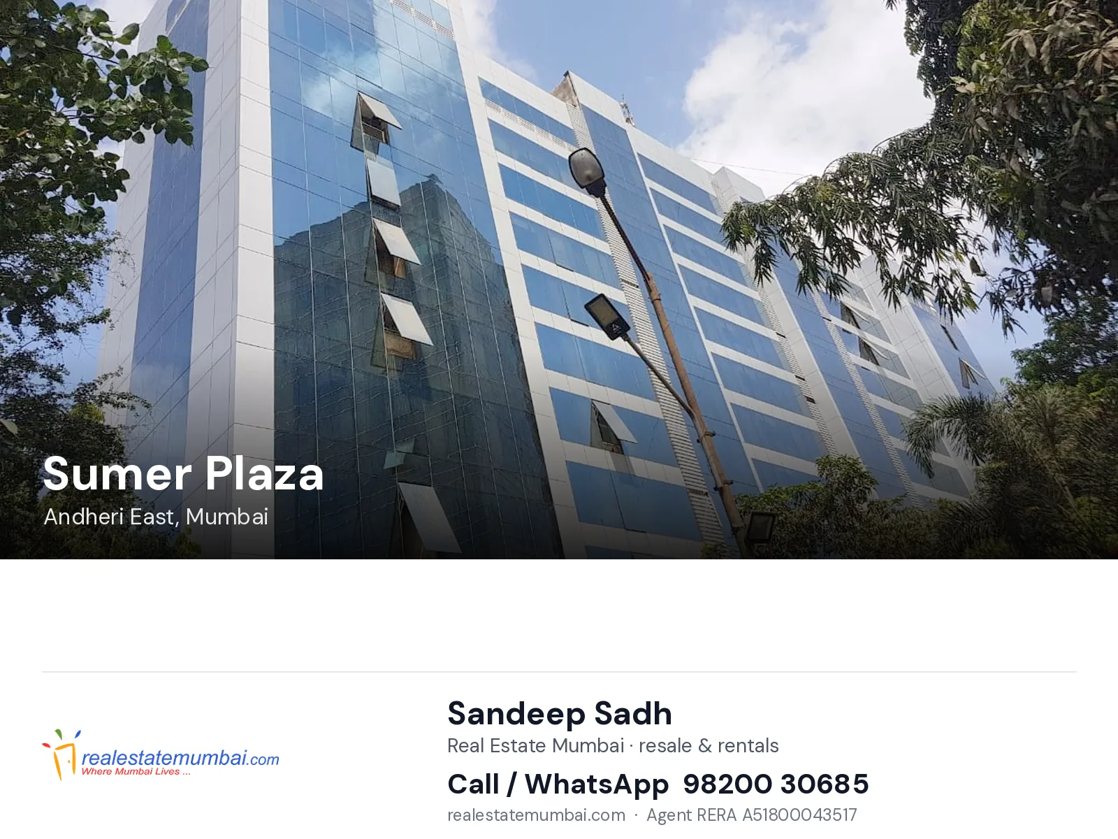 Sumer Plaza, Andheri East, Mumbai — flats | Real Estate Mumbai, Sandeep Sadh 98200 30685