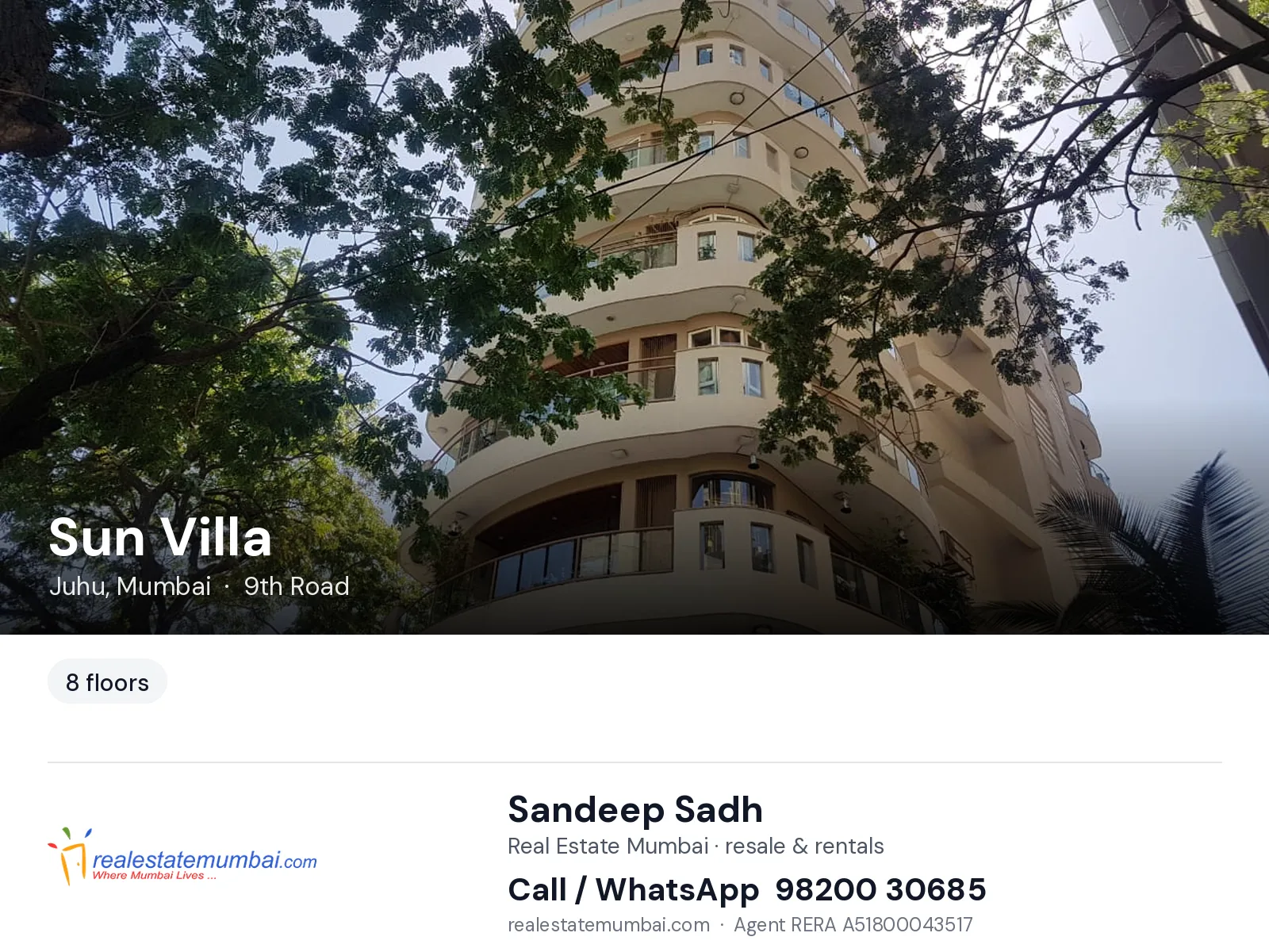Sun Villa, Juhu, Mumbai — flats | Real Estate Mumbai, Sandeep Sadh 98200 30685