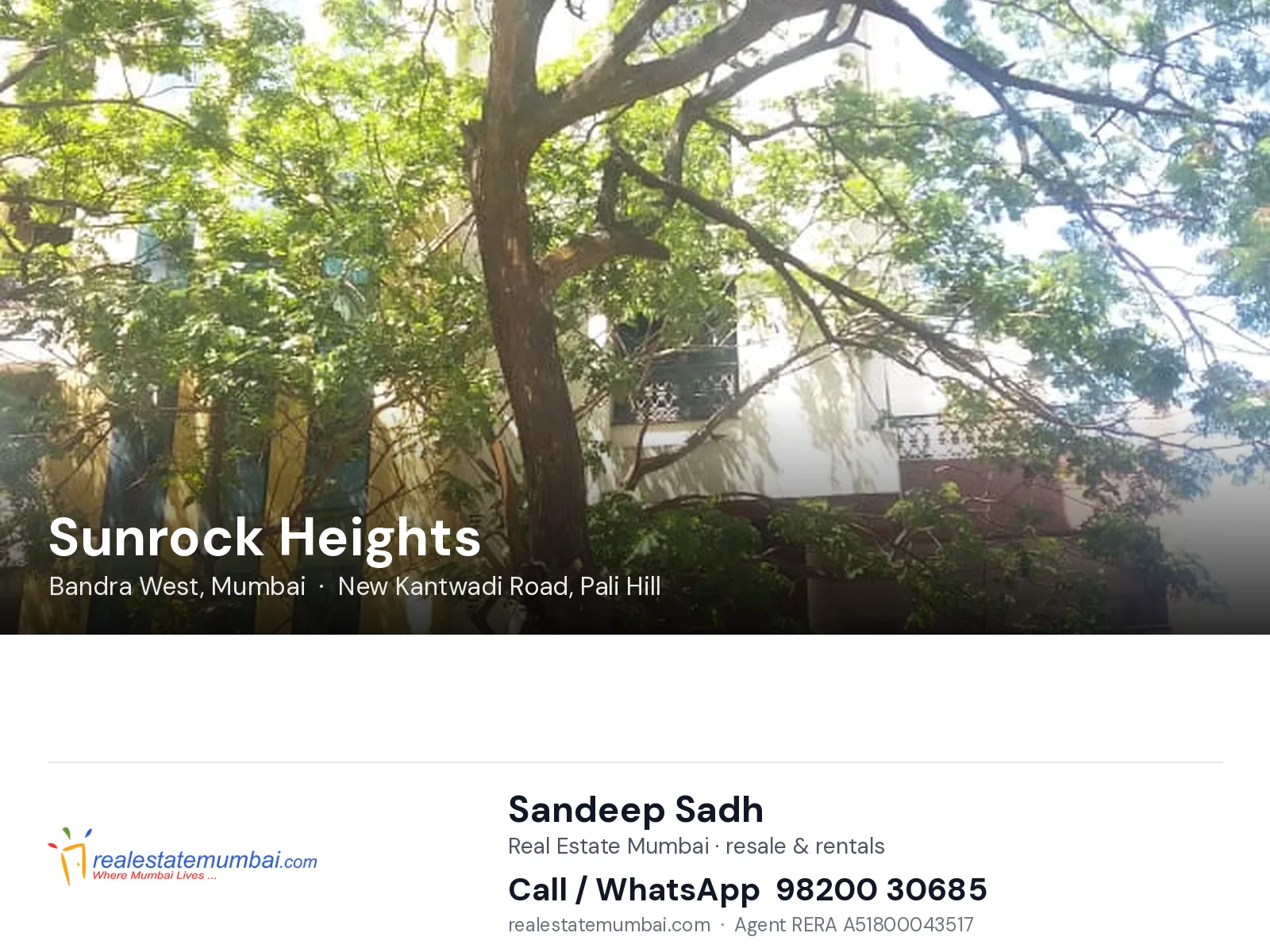 Sunrock Heights, Bandra West, Mumbai — flats | Real Estate Mumbai, Sandeep Sadh 98200 30685