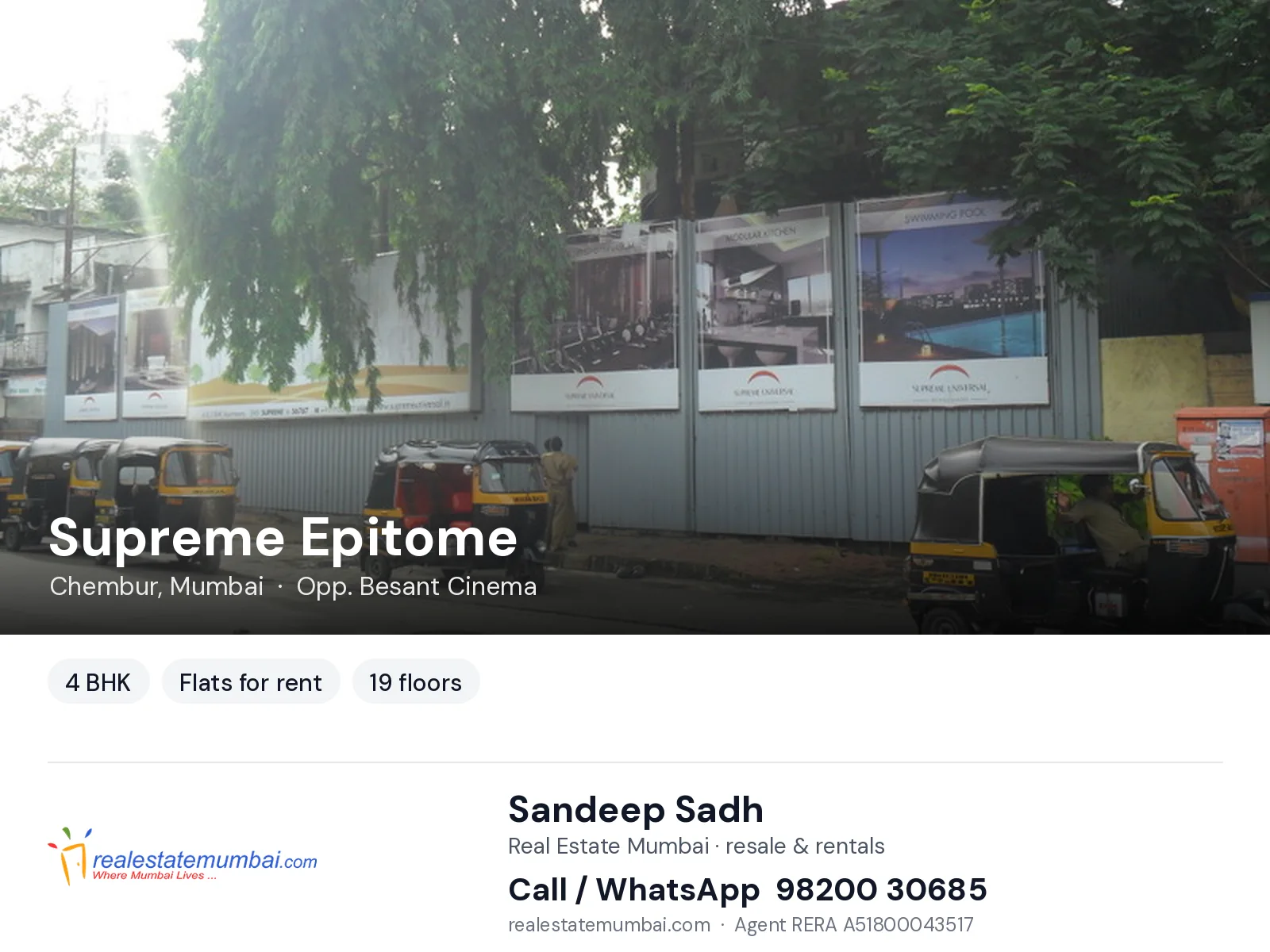 Supreme Epitome, Chembur, Mumbai — 4 BHK flats for rent | Real Estate Mumbai, Sandeep Sadh 98200 30685