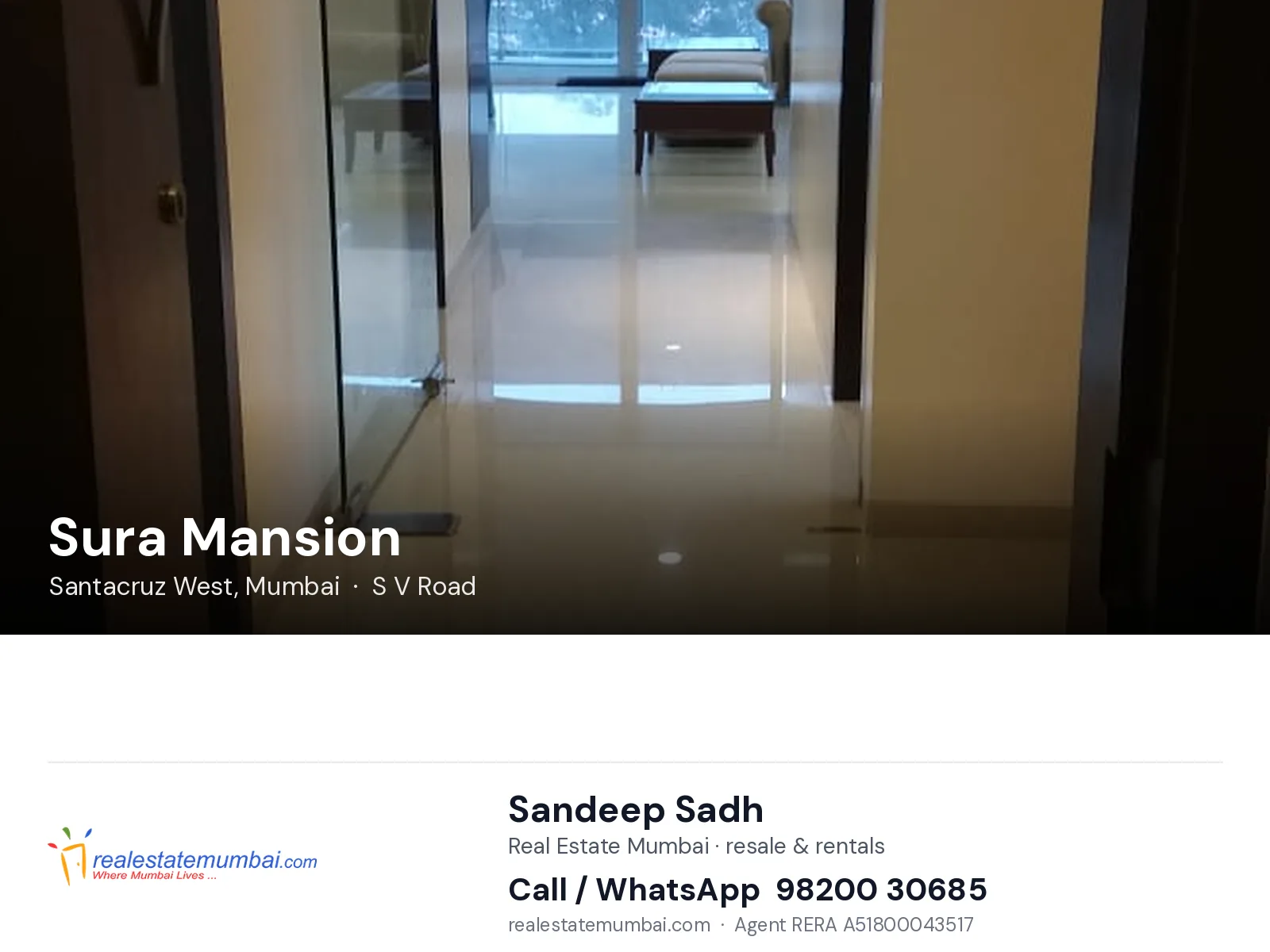 Sura Mansion, Santacruz West, Mumbai — flats | Real Estate Mumbai, Sandeep Sadh 98200 30685
