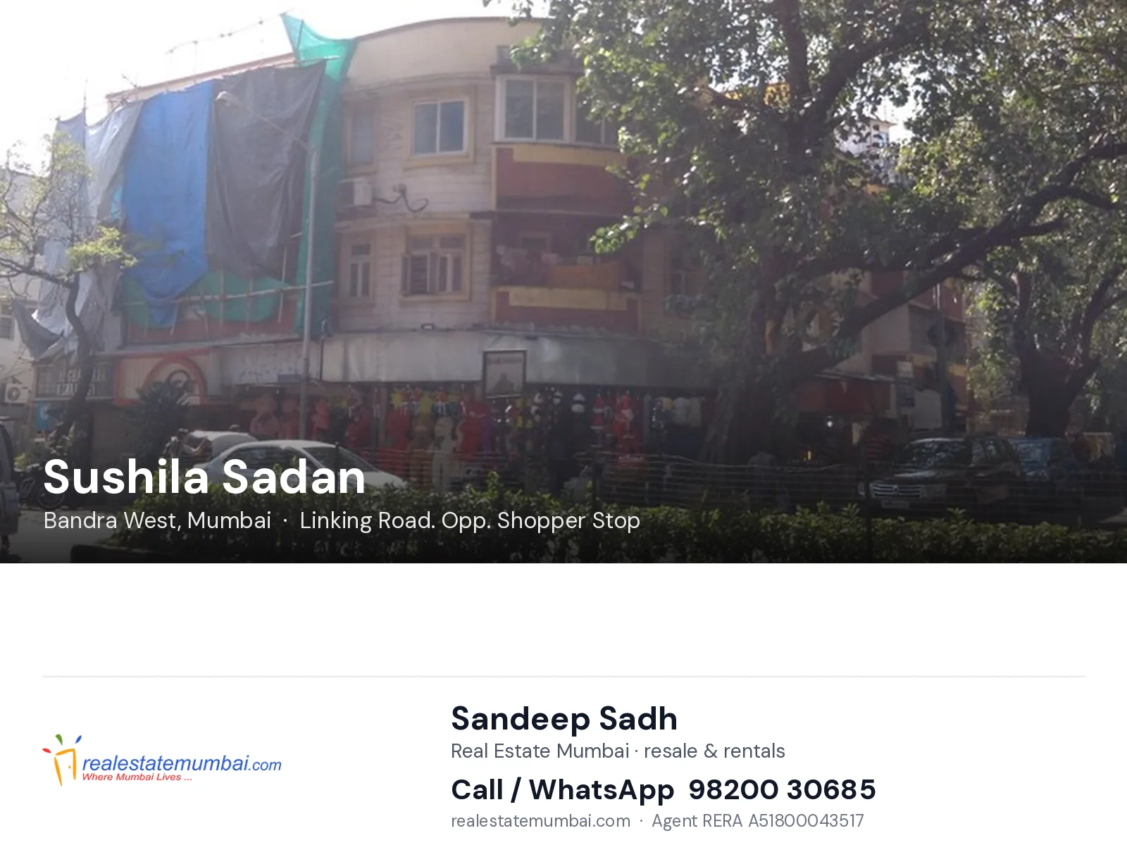 Sushila Sadan, Bandra West, Mumbai — flats | Real Estate Mumbai, Sandeep Sadh 98200 30685