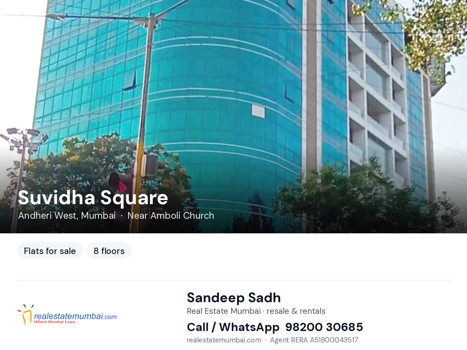 Suvidha Square, Andheri West, Mumbai — flats for sale | Real Estate Mumbai, Sandeep Sadh 98200 30685