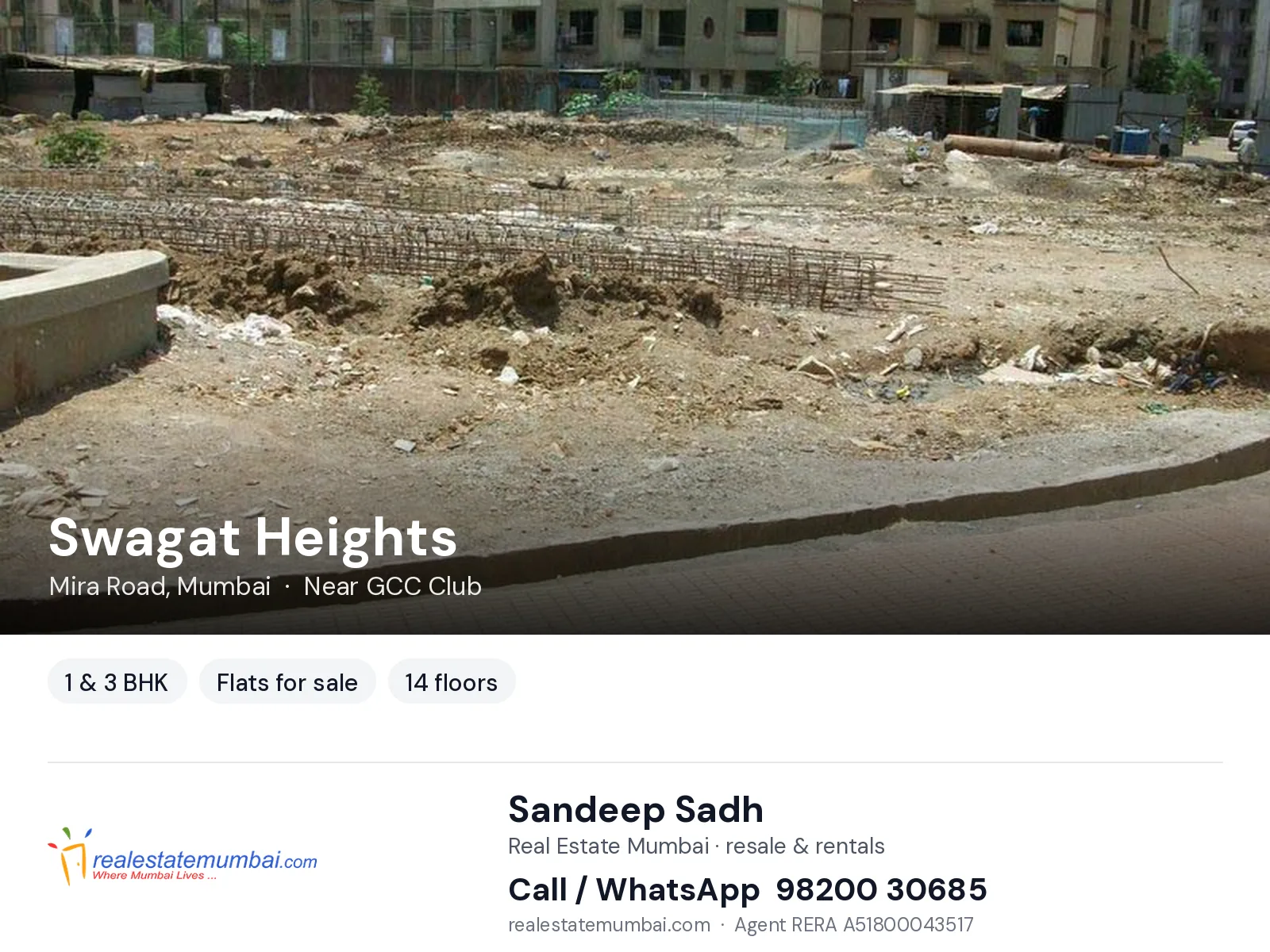 Swagat Heights, Mira Road, Mumbai — 1 & 3 BHK flats for sale | Real Estate Mumbai, Sandeep Sadh 98200 30685