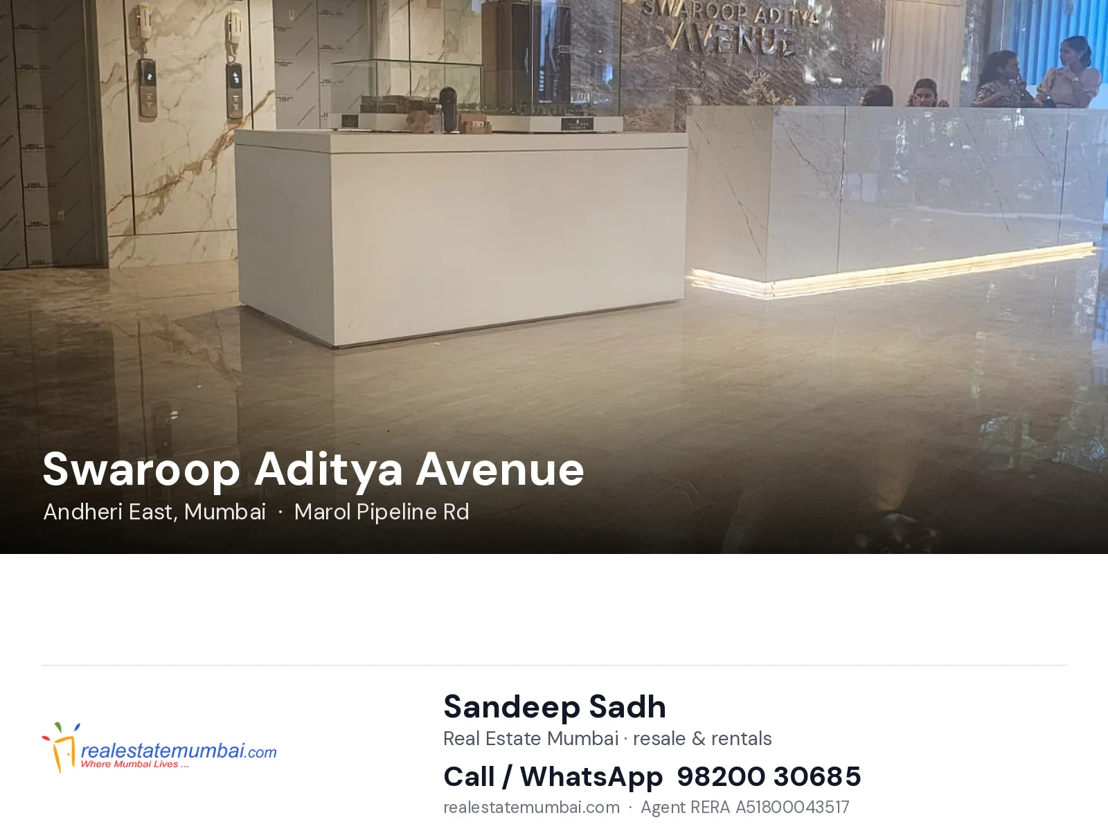 Swaroop Aditya Avenue, Andheri East, Mumbai — flats | Real Estate Mumbai, Sandeep Sadh 98200 30685