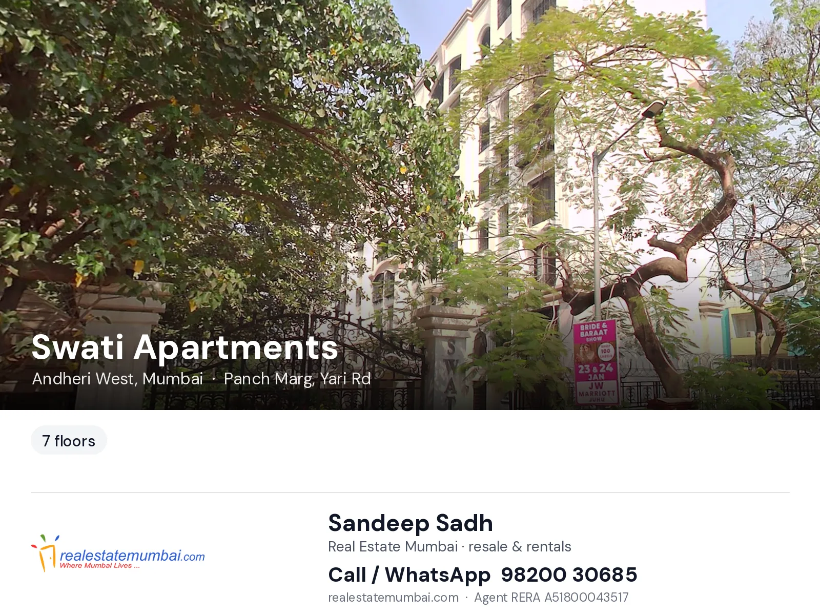Swati Apartments, Andheri West, Mumbai — flats | Real Estate Mumbai, Sandeep Sadh 98200 30685
