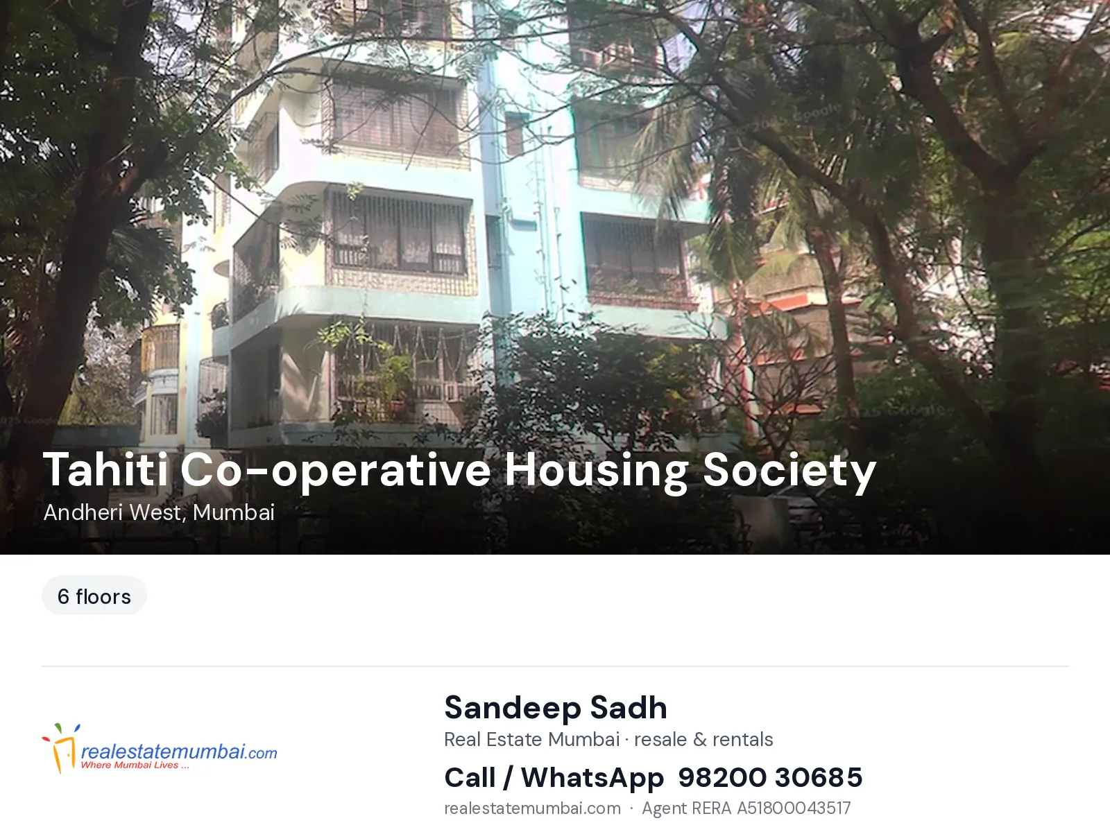 Tahiti Co-operative Housing Society, Andheri West, Mumbai — flats | Real Estate Mumbai, Sandeep Sadh 98200 30685