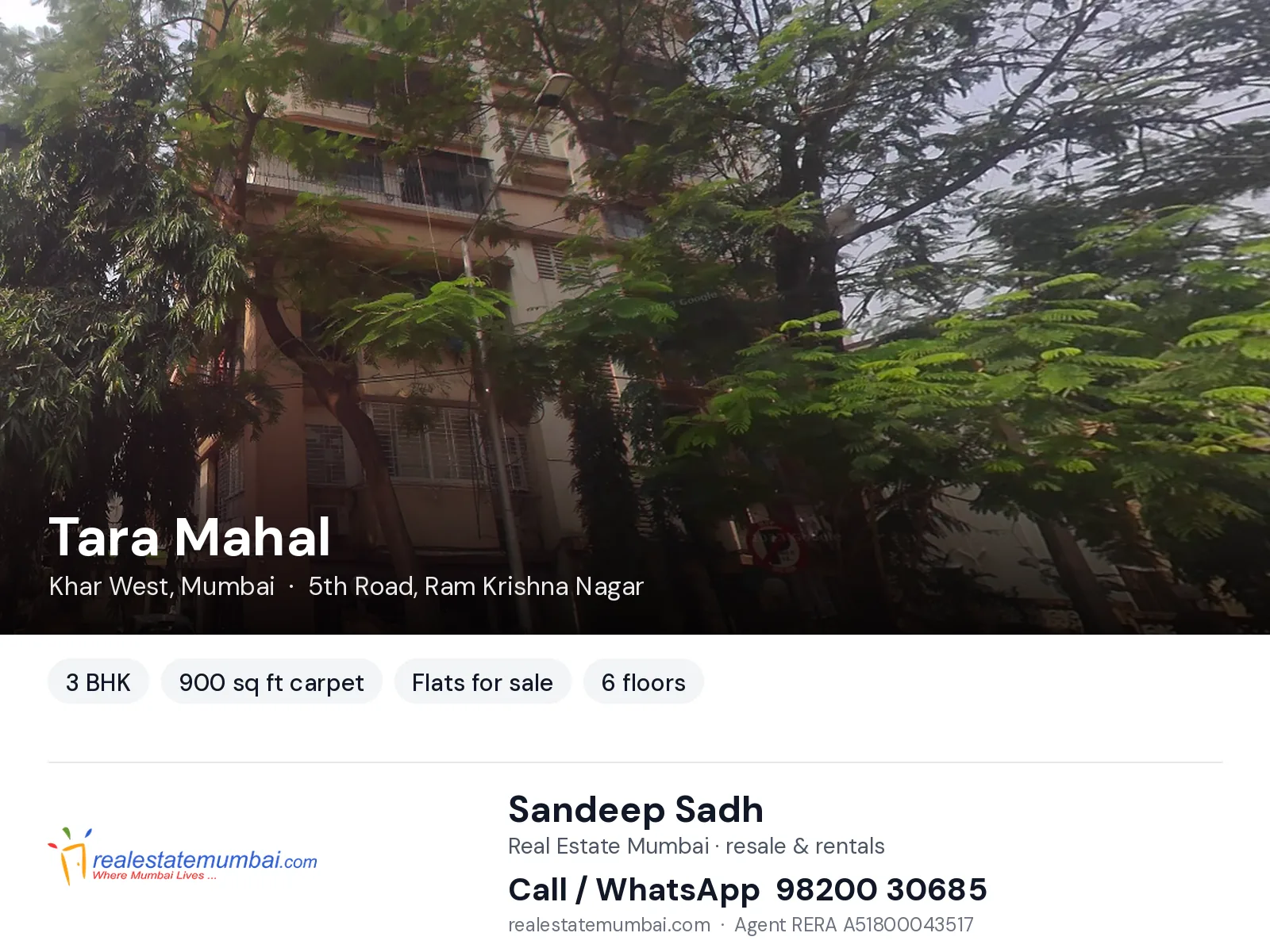 Tara Mahal, Khar West, Mumbai — 3 BHK flats for sale | Real Estate Mumbai, Sandeep Sadh 98200 30685