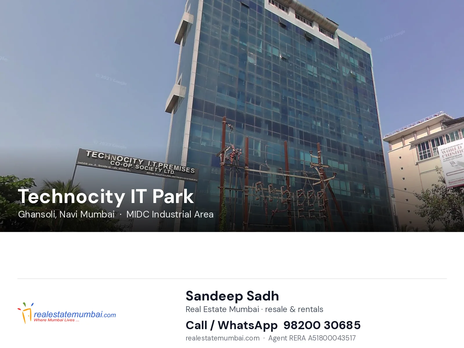Technocity IT Park, Ghansoli, Navi Mumbai — flats | Real Estate Mumbai, Sandeep Sadh 98200 30685