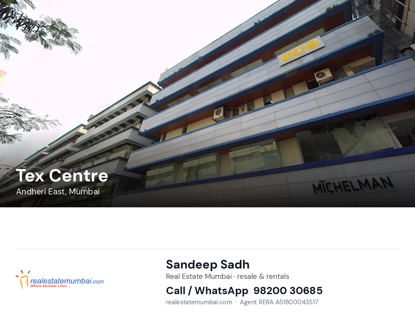 Tex Centre, Andheri East, Mumbai — flats | Real Estate Mumbai, Sandeep Sadh 98200 30685