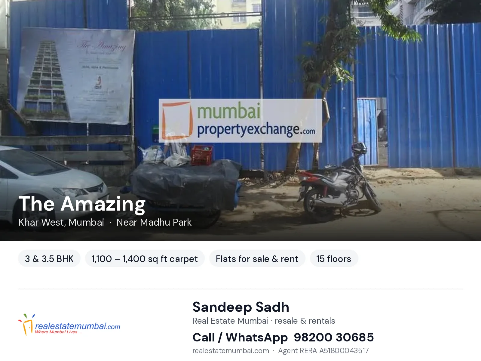 The Amazing, Khar West, Mumbai — 3 & 3.5 BHK flats for sale & rent | Real Estate Mumbai, Sandeep Sadh 98200 30685