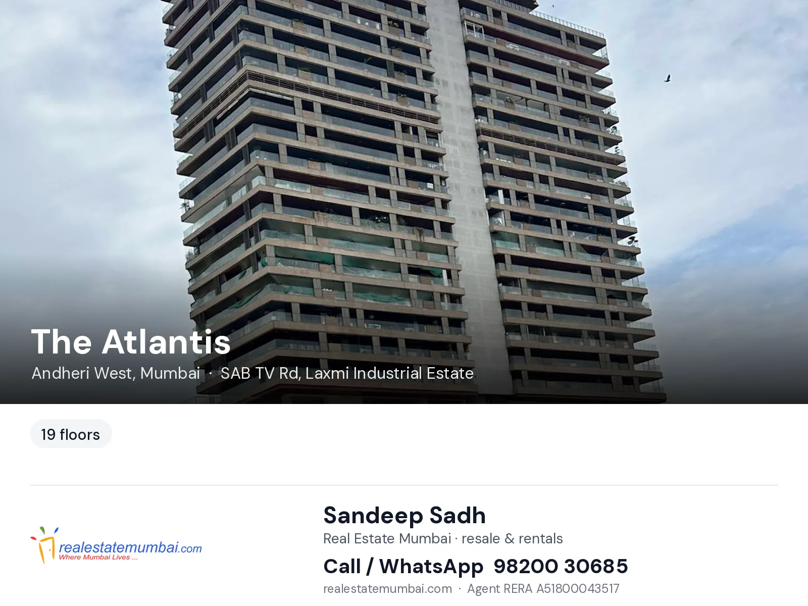 The Atlantis, Andheri West, Mumbai — flats | Real Estate Mumbai, Sandeep Sadh 98200 30685