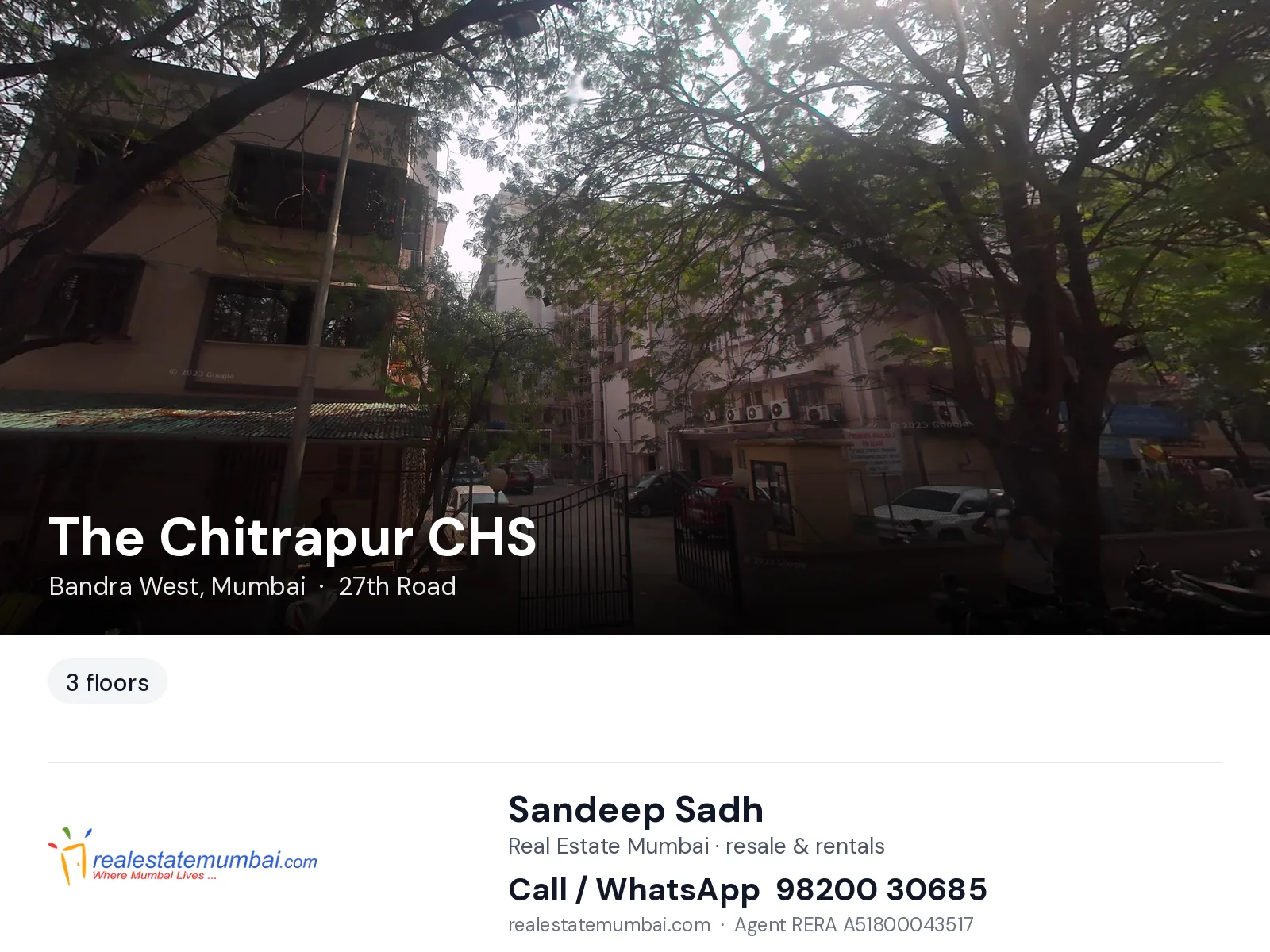 The Chitrapur CHS, Bandra West, Mumbai — flats | Real Estate Mumbai, Sandeep Sadh 98200 30685