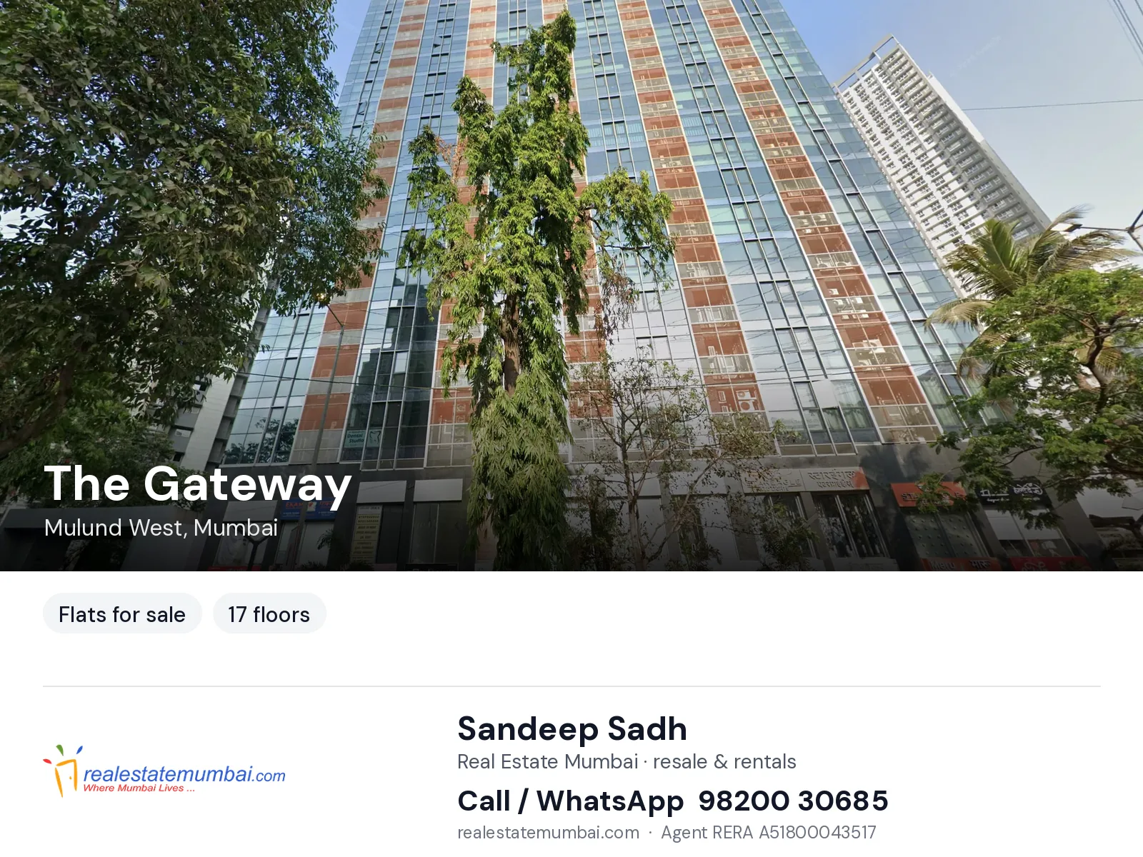 The Gateway, Mulund West, Mumbai — flats for sale | Real Estate Mumbai, Sandeep Sadh 98200 30685
