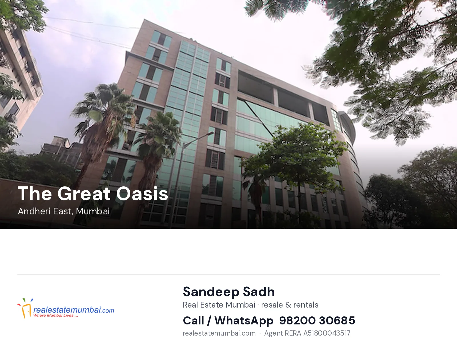 The Great Oasis, Andheri East, Mumbai — flats | Real Estate Mumbai, Sandeep Sadh 98200 30685