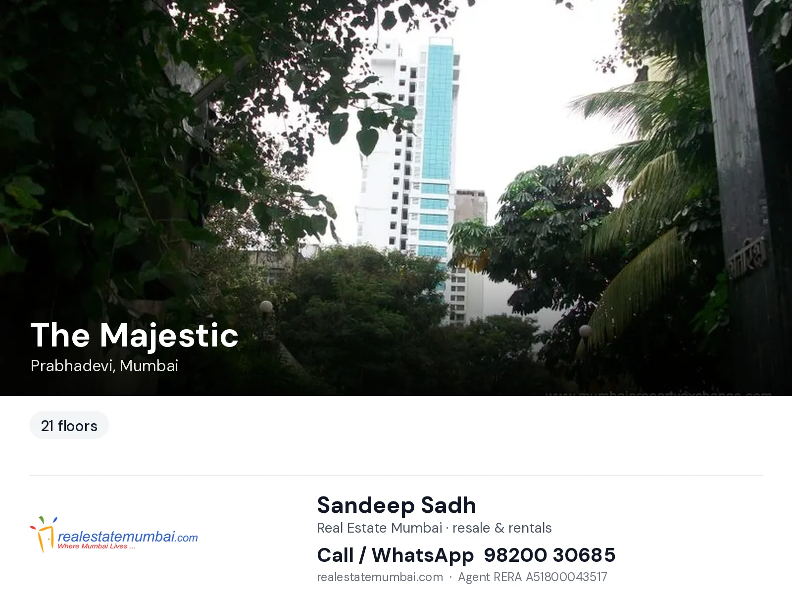The Majestic, Prabhadevi, Mumbai — flats | Real Estate Mumbai, Sandeep Sadh 98200 30685