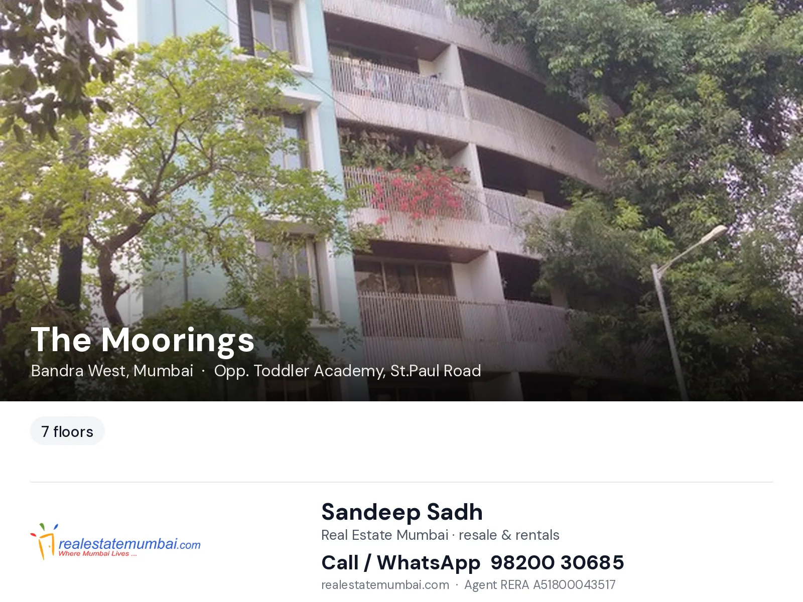 The Moorings, Bandra West, Mumbai — flats | Real Estate Mumbai, Sandeep Sadh 98200 30685