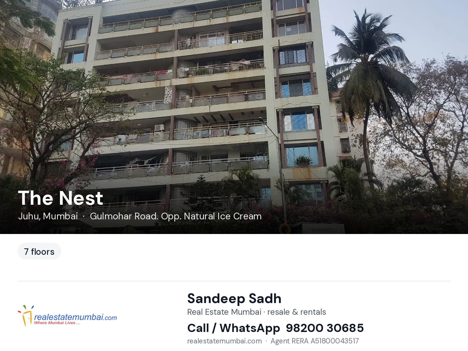 The Nest, Juhu, Mumbai — flats | Real Estate Mumbai, Sandeep Sadh 98200 30685