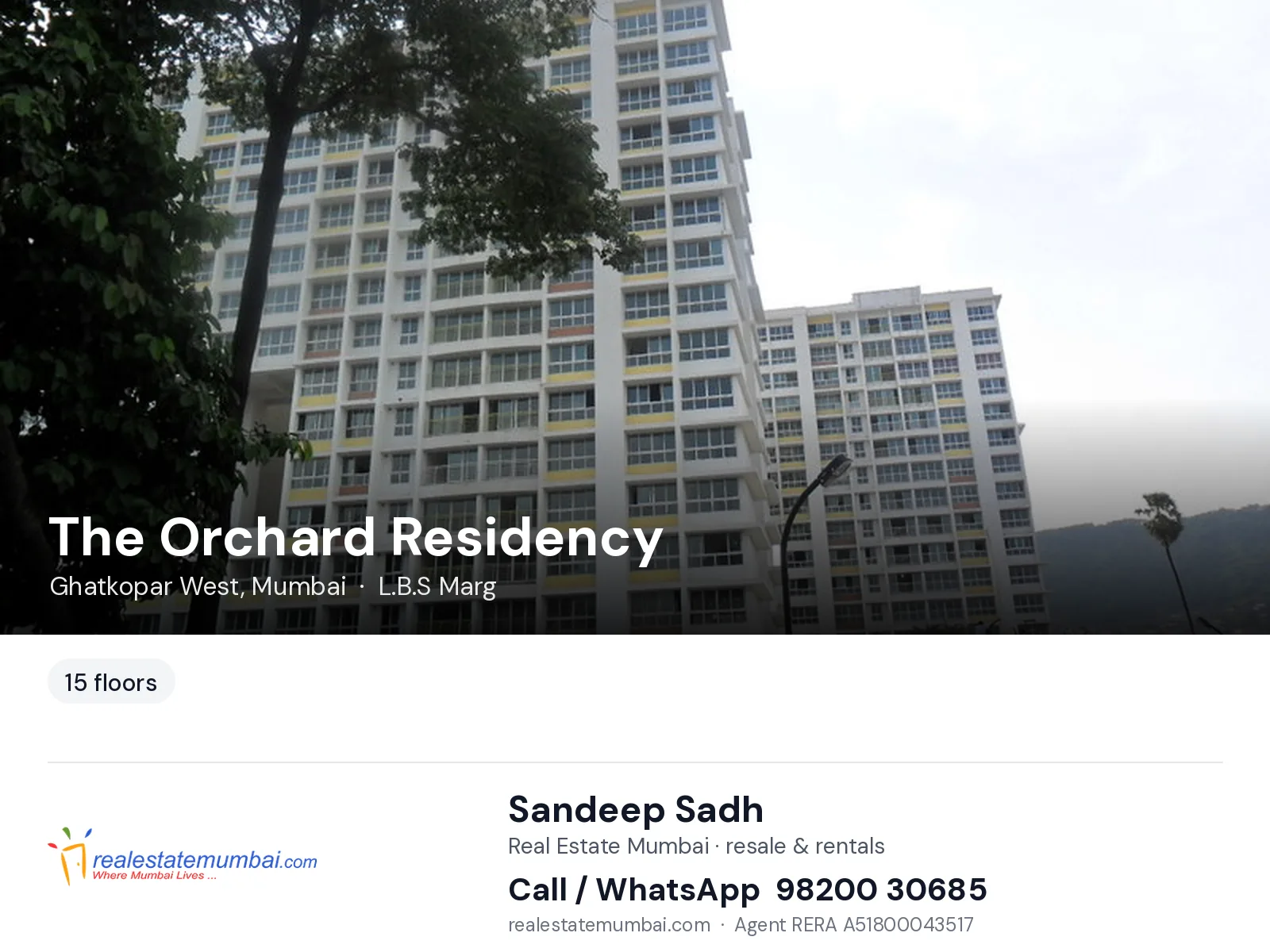 The Orchard Residency, Ghatkopar West, Mumbai — flats | Real Estate Mumbai, Sandeep Sadh 98200 30685