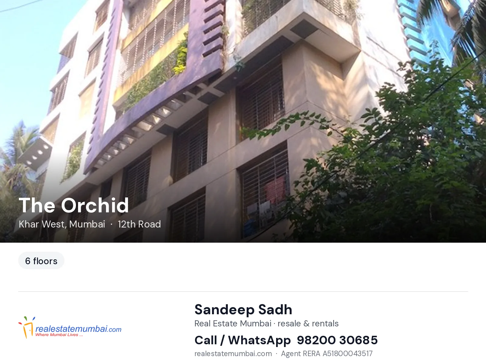The Orchid, Khar West, Mumbai — flats | Real Estate Mumbai, Sandeep Sadh 98200 30685