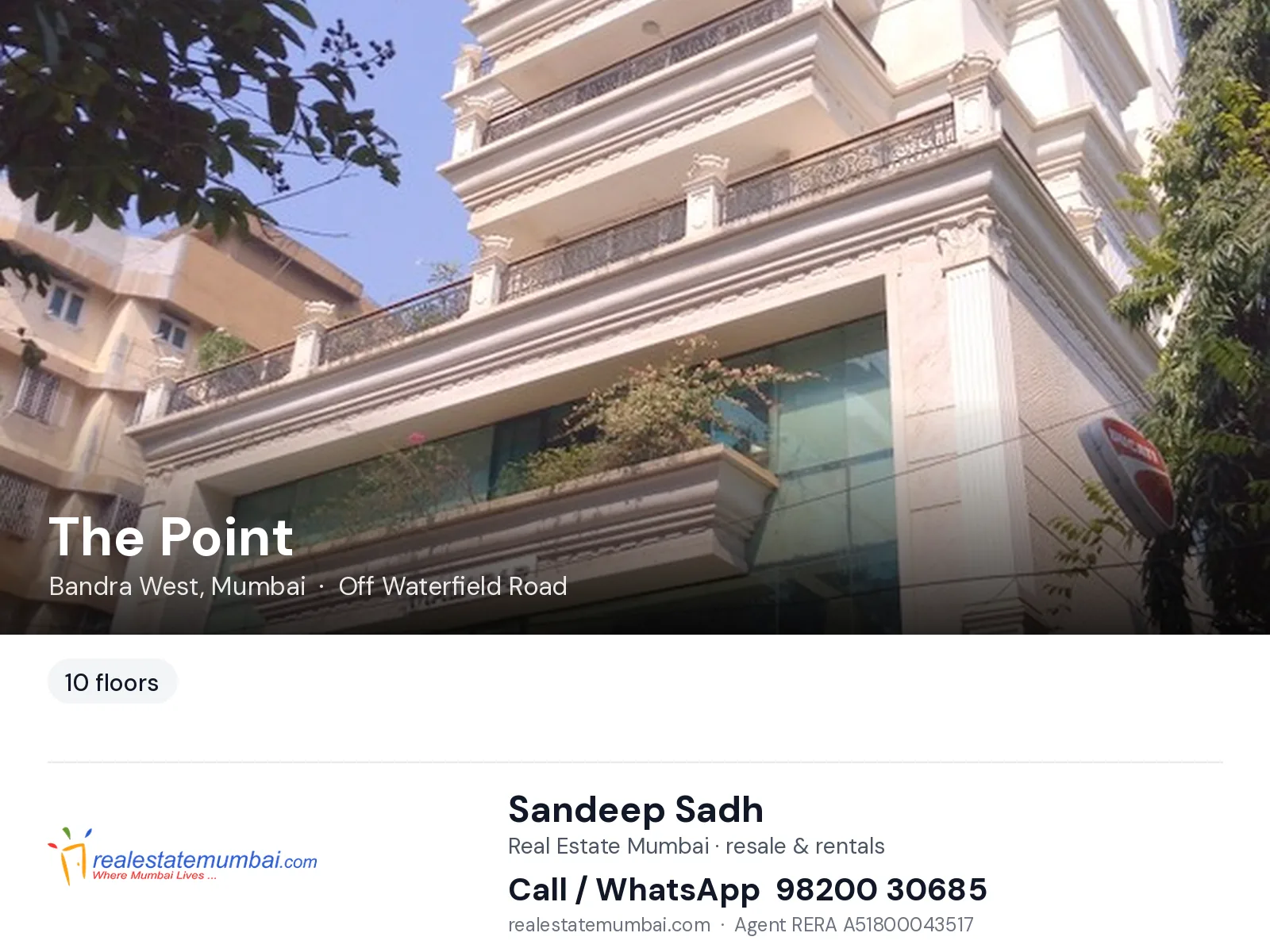 The Point, Bandra West, Mumbai — flats | Real Estate Mumbai, Sandeep Sadh 98200 30685