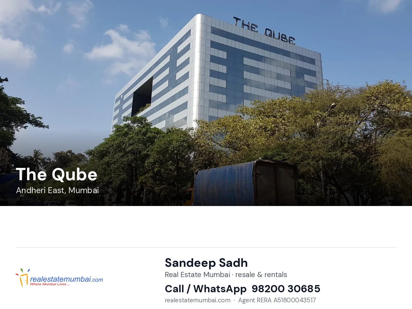 The Qube, Andheri East, Mumbai — flats | Real Estate Mumbai, Sandeep Sadh 98200 30685