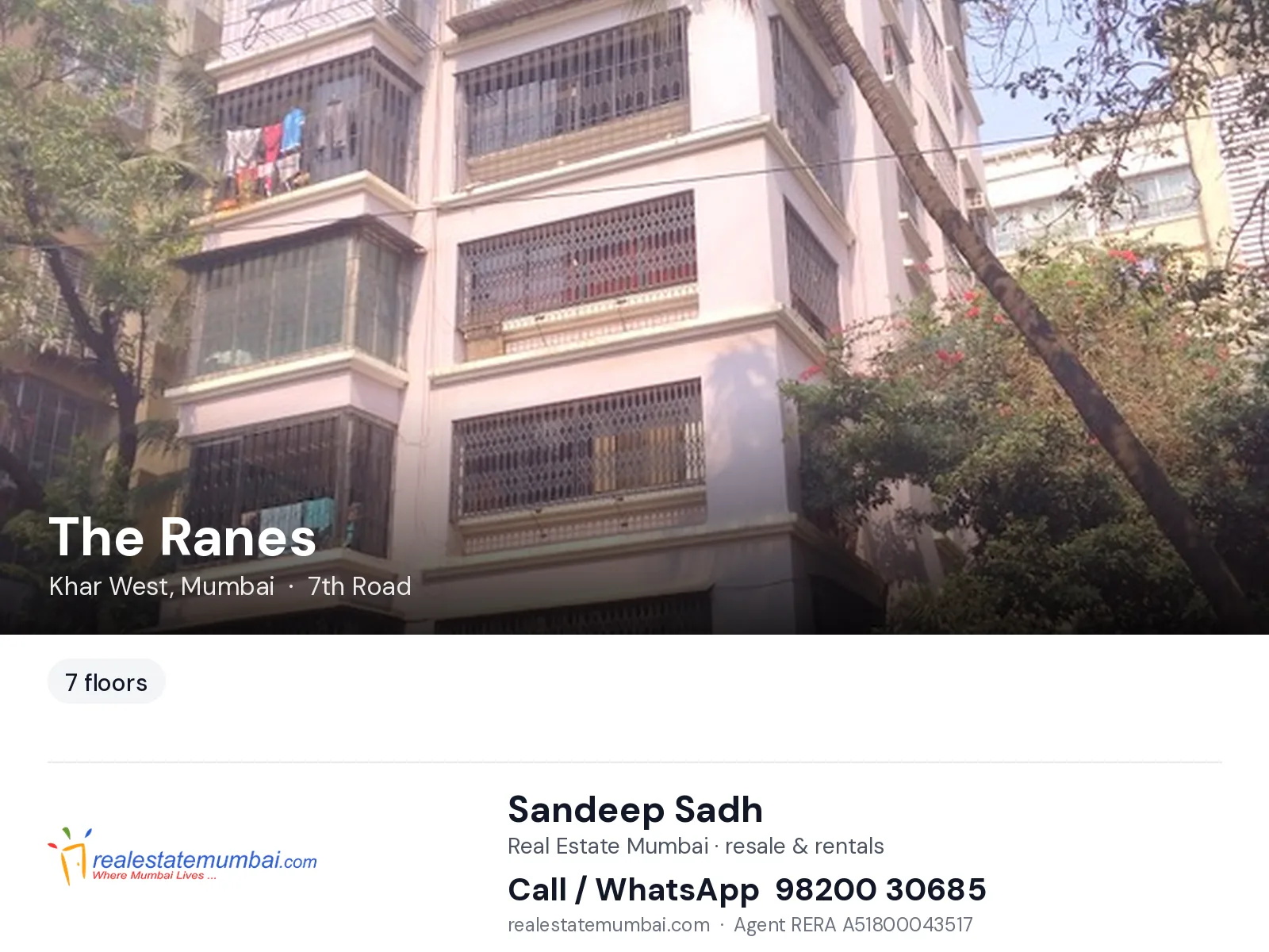 The Ranes, Khar West, Mumbai — flats | Real Estate Mumbai, Sandeep Sadh 98200 30685