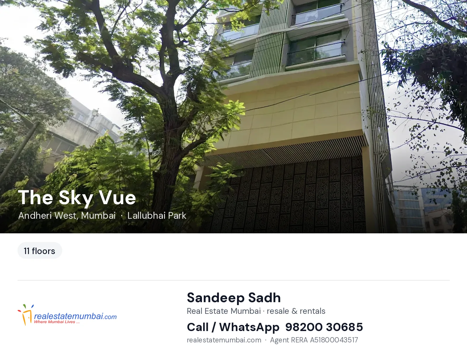 The Sky Vue, Andheri West, Mumbai — flats | Real Estate Mumbai, Sandeep Sadh 98200 30685