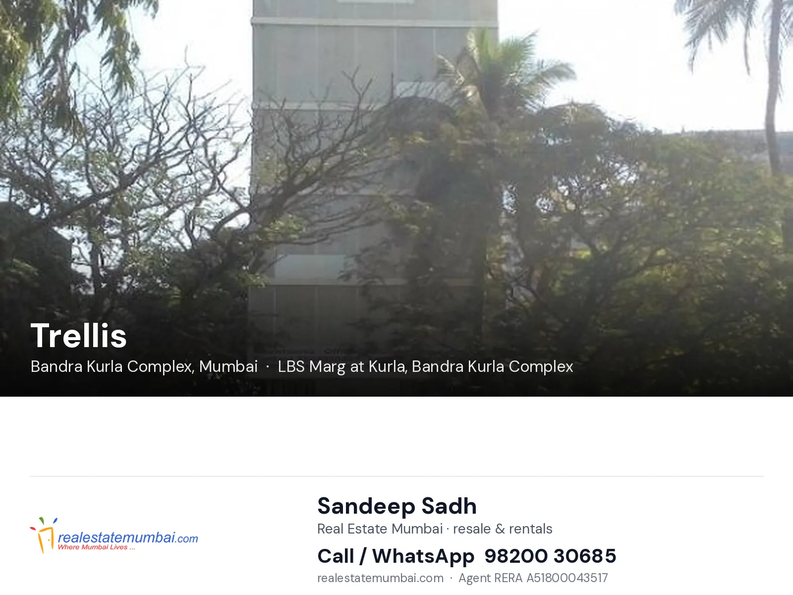 Trellis, Bandra Kurla Complex, Mumbai — flats | Real Estate Mumbai, Sandeep Sadh 98200 30685