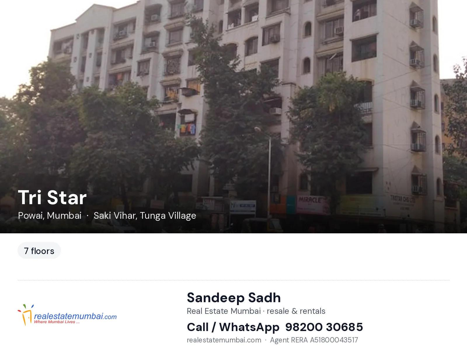 Tri Star, Powai, Mumbai — flats | Real Estate Mumbai, Sandeep Sadh 98200 30685
