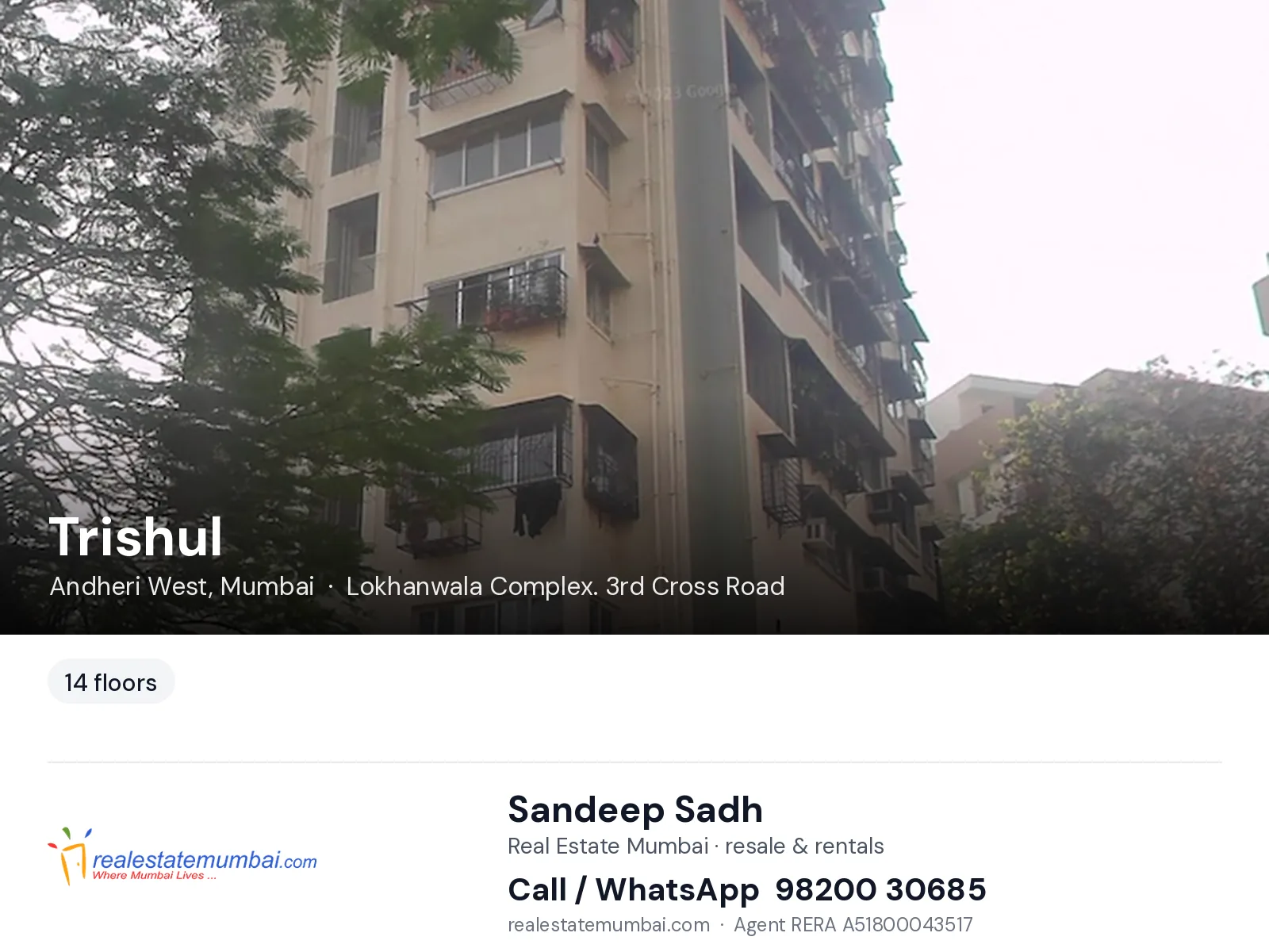 Trishul, Andheri West, Mumbai — flats | Real Estate Mumbai, Sandeep Sadh 98200 30685