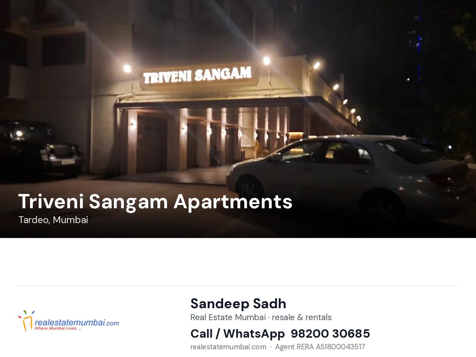 Triveni Sangam Apartments, Tardeo, Mumbai — flats | Real Estate Mumbai, Sandeep Sadh 98200 30685
