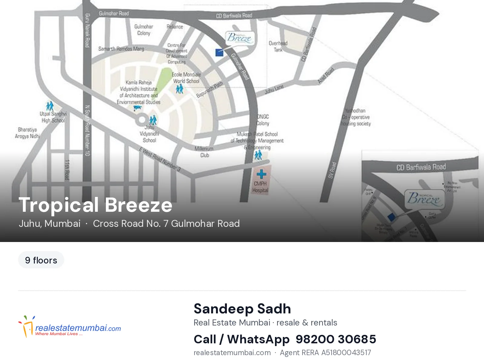 Tropical Breeze, Juhu, Mumbai — flats | Real Estate Mumbai, Sandeep Sadh 98200 30685