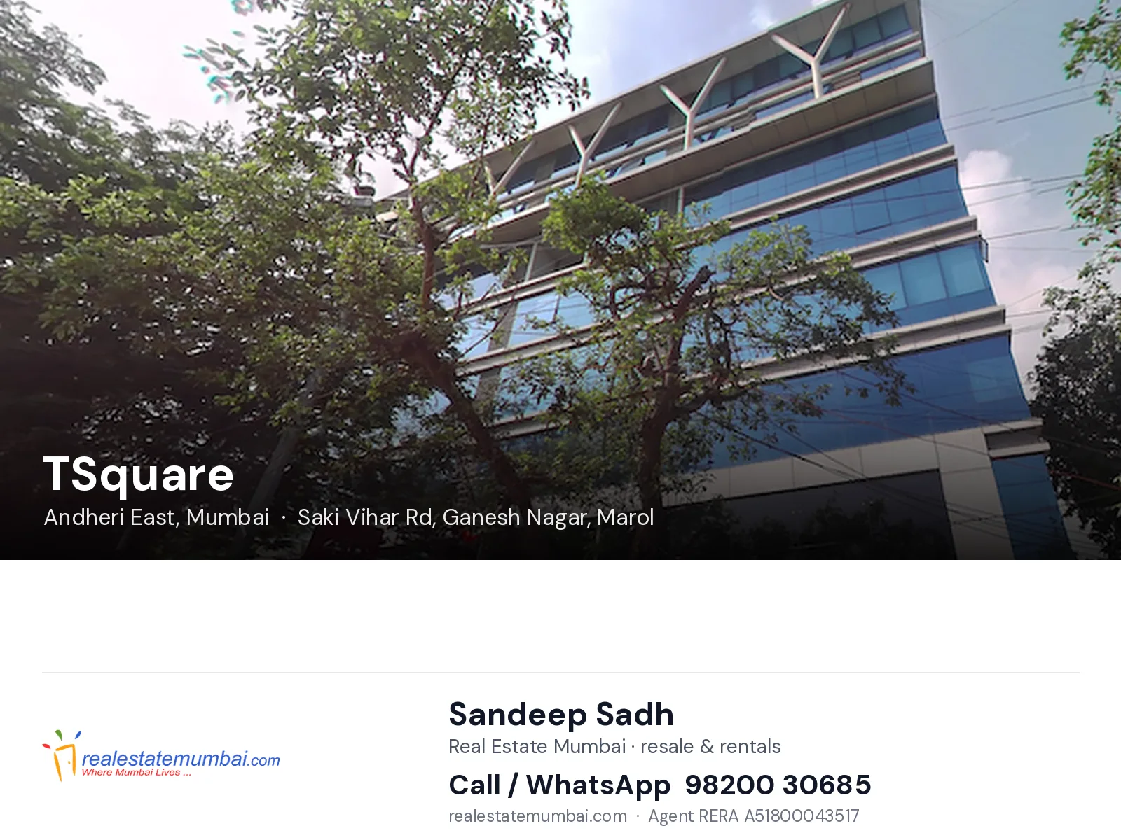 TSquare, Andheri East, Mumbai — flats | Real Estate Mumbai, Sandeep Sadh 98200 30685
