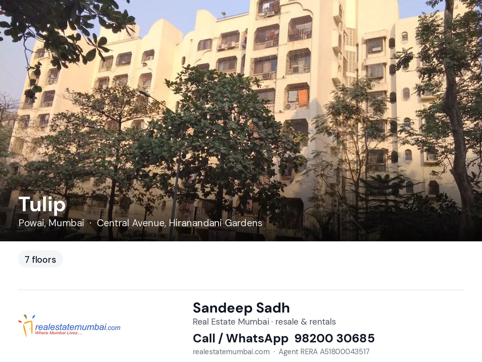 Tulip, Powai, Mumbai — flats | Real Estate Mumbai, Sandeep Sadh 98200 30685