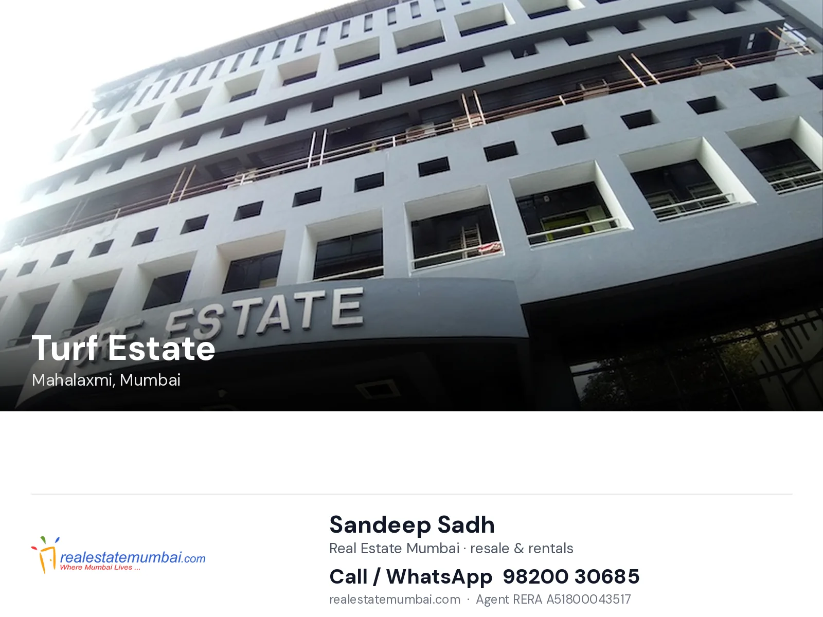 Turf Estate, Mahalaxmi, Mumbai — flats | Real Estate Mumbai, Sandeep Sadh 98200 30685