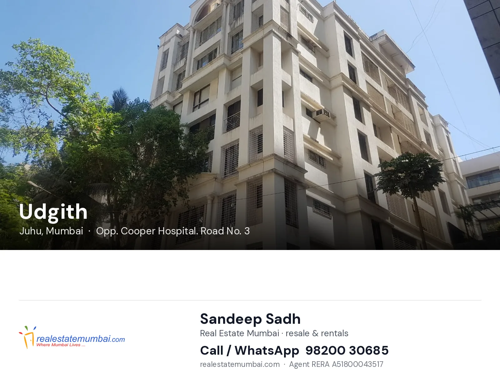 Udgith, Juhu, Mumbai — flats | Real Estate Mumbai, Sandeep Sadh 98200 30685