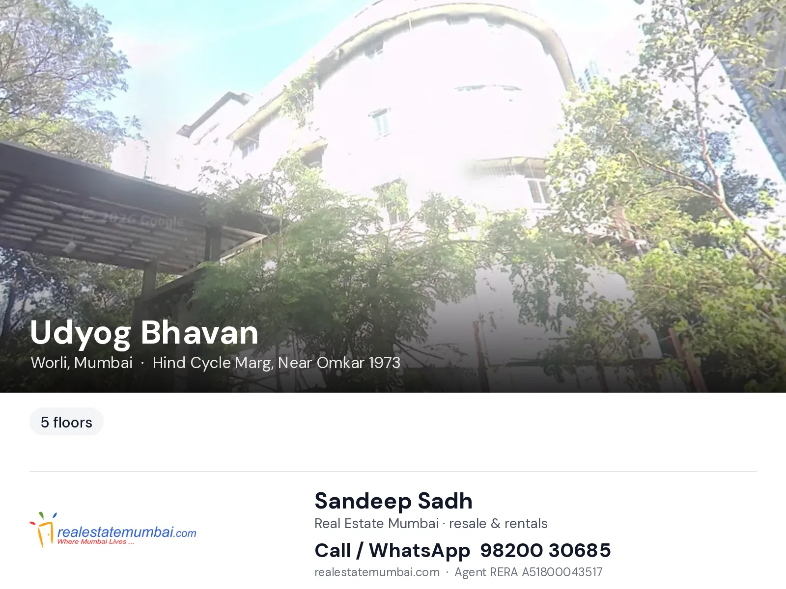 Udyog Bhavan, Worli, Mumbai — flats | Real Estate Mumbai, Sandeep Sadh 98200 30685