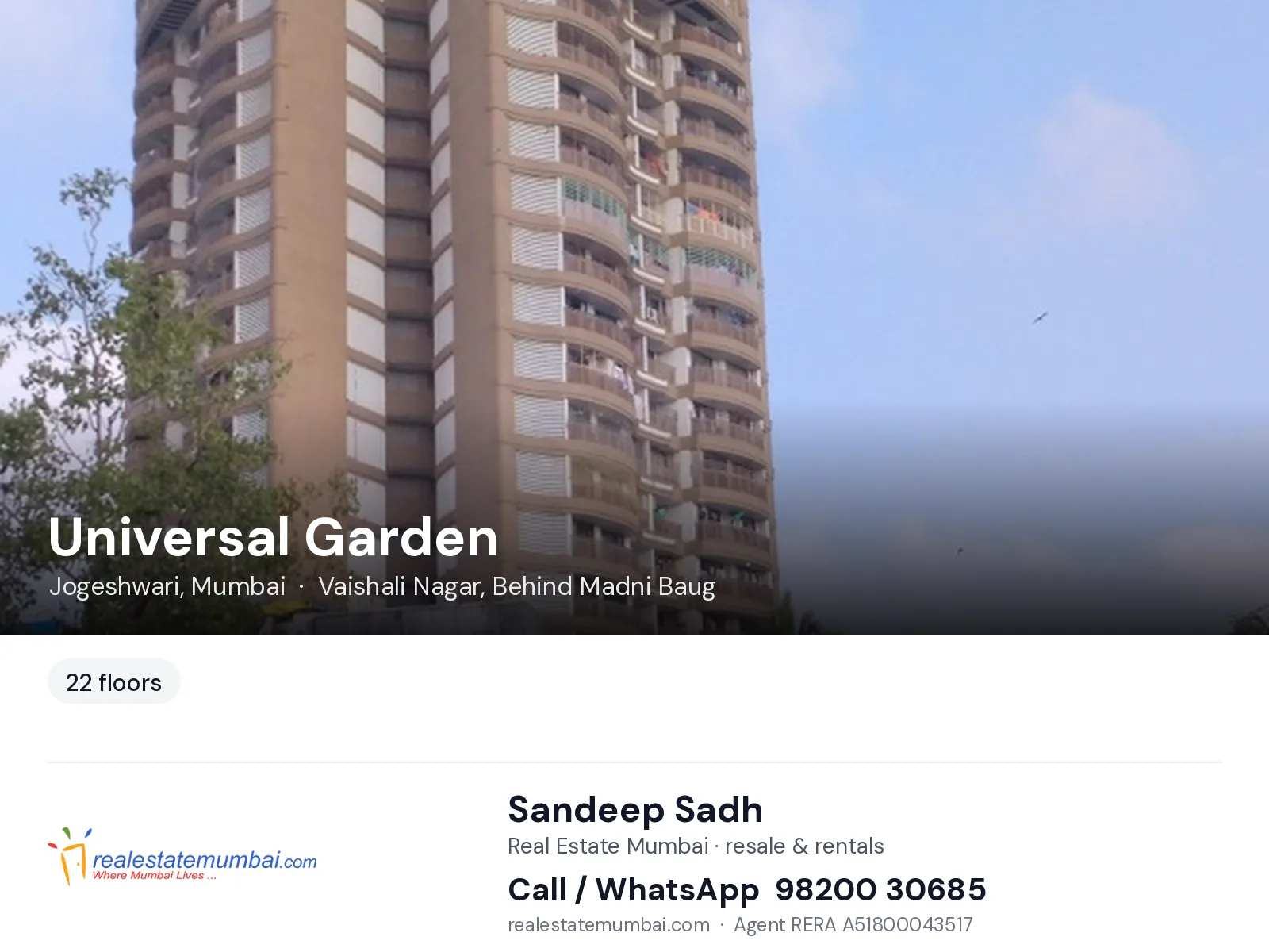 Universal Garden, Jogeshwari, Mumbai — flats | Real Estate Mumbai, Sandeep Sadh 98200 30685