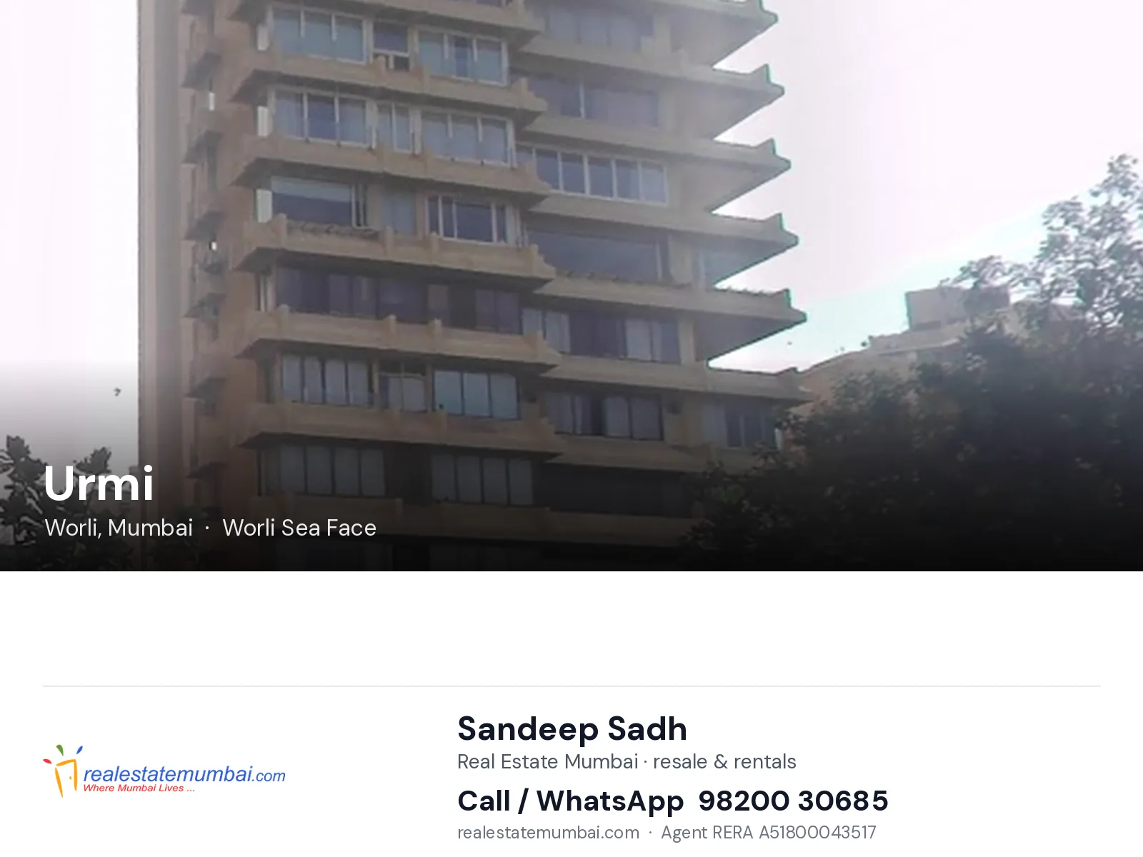 Urmi, Worli, Mumbai — flats | Real Estate Mumbai, Sandeep Sadh 98200 30685