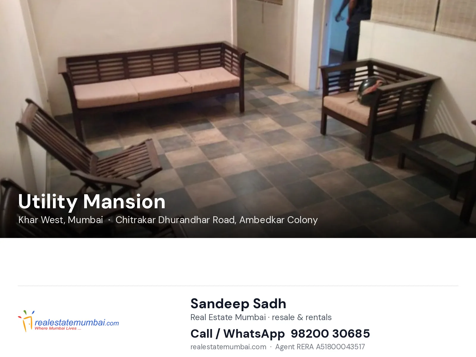 Utility Mansion, Khar West, Mumbai — flats | Real Estate Mumbai, Sandeep Sadh 98200 30685