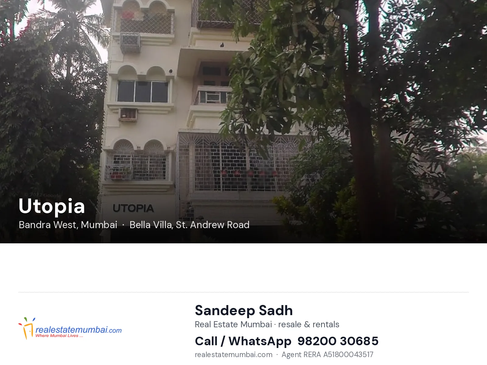 Utopia, Bandra West, Mumbai — flats | Real Estate Mumbai, Sandeep Sadh 98200 30685