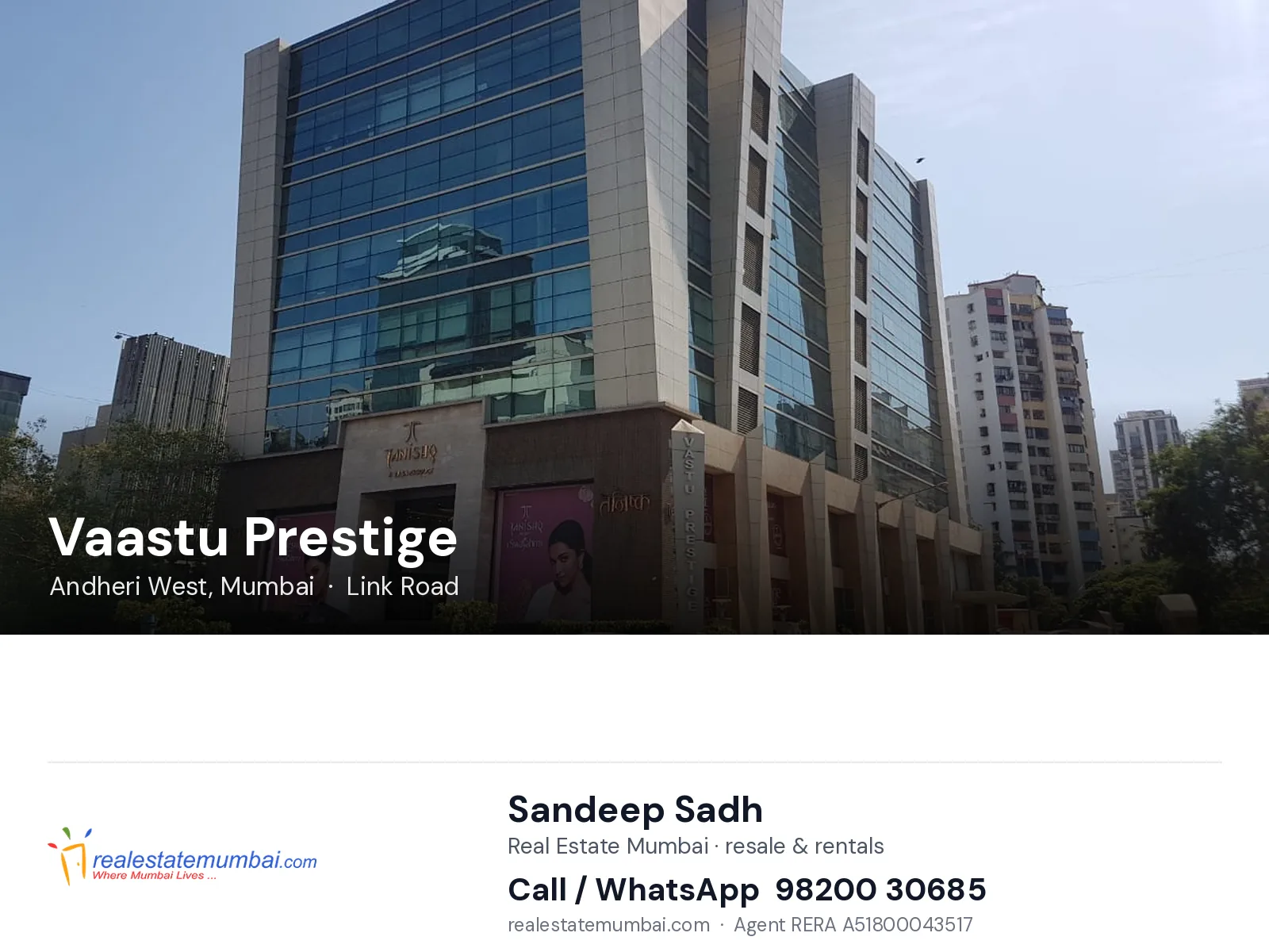 Vaastu Prestige, Andheri West, Mumbai — flats | Real Estate Mumbai, Sandeep Sadh 98200 30685