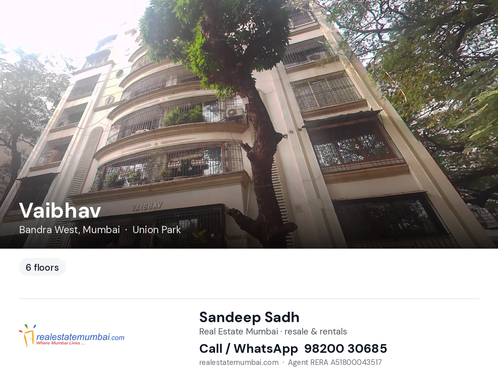 Vaibhav, Bandra West, Mumbai — flats | Real Estate Mumbai, Sandeep Sadh 98200 30685