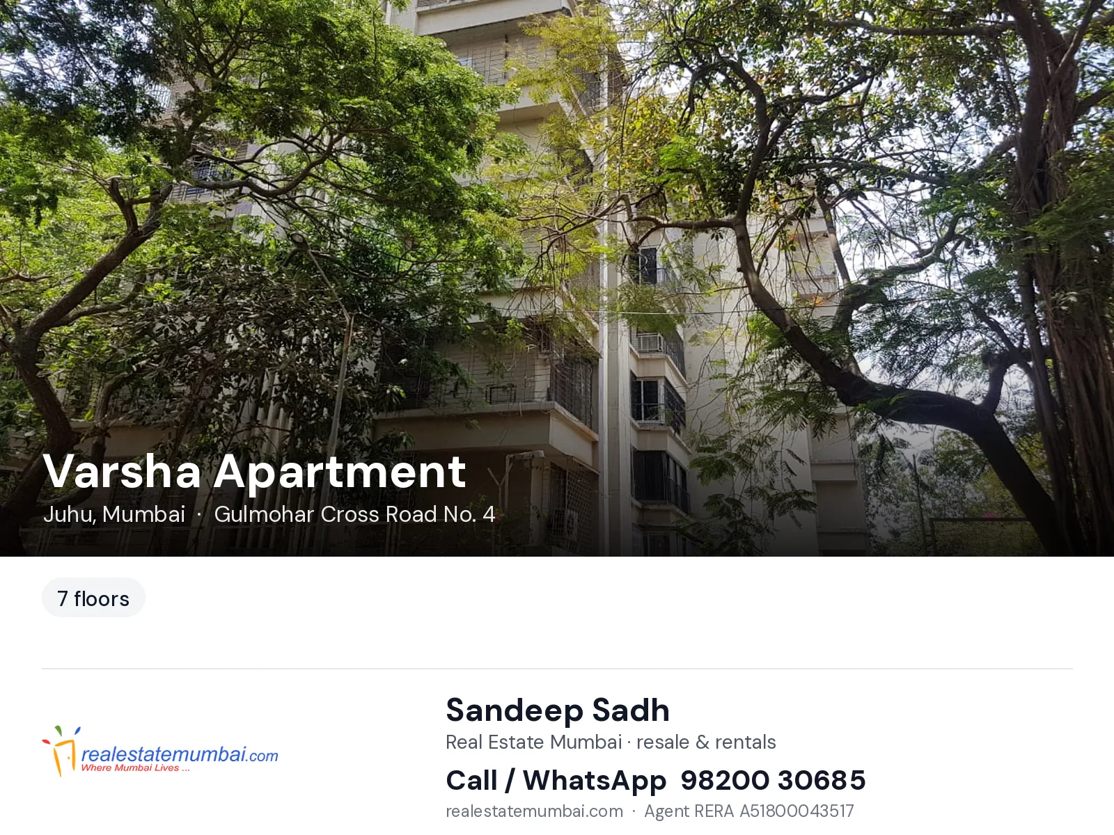 Varsha Apartment, Juhu, Mumbai — flats | Real Estate Mumbai, Sandeep Sadh 98200 30685