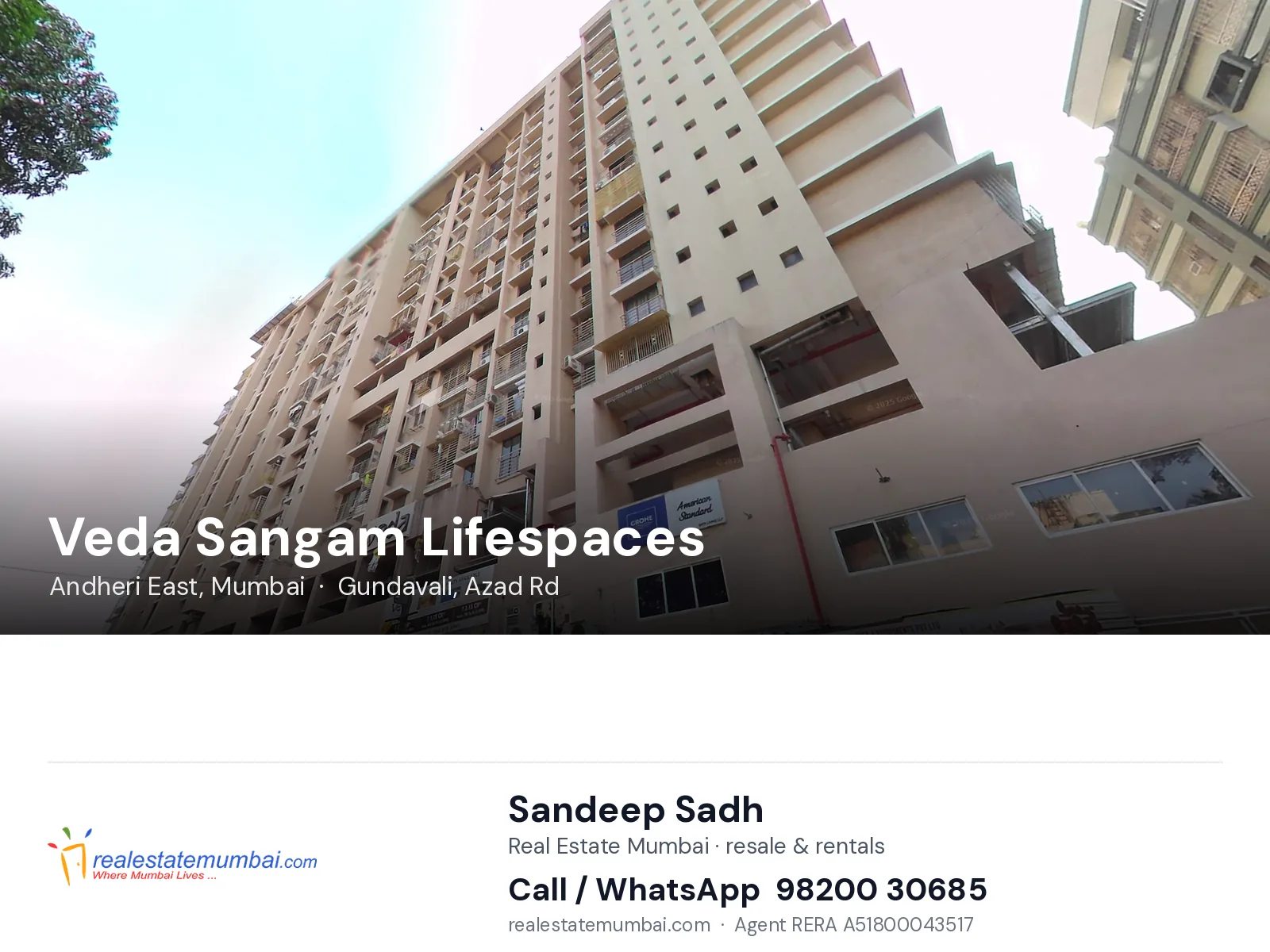 Veda Sangam Lifespaces, Andheri East, Mumbai — flats | Real Estate Mumbai, Sandeep Sadh 98200 30685