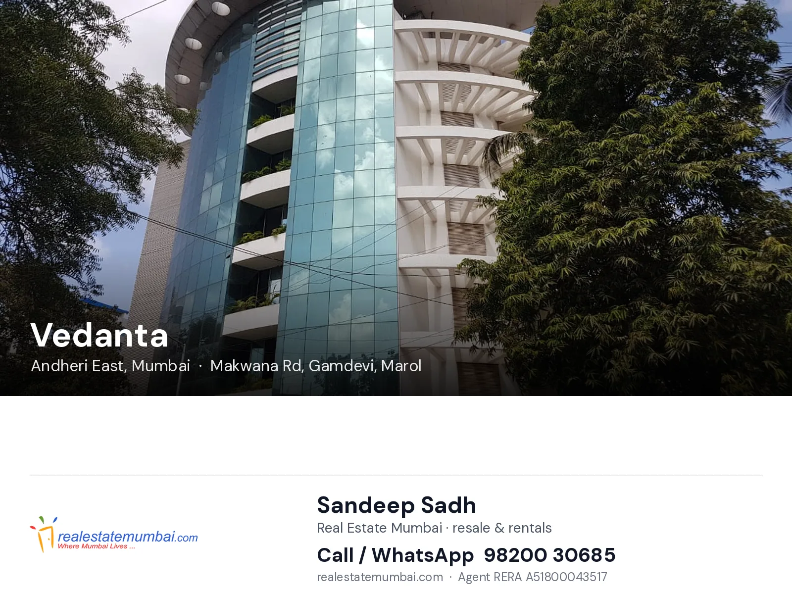 Vedanta, Andheri East, Mumbai — flats | Real Estate Mumbai, Sandeep Sadh 98200 30685