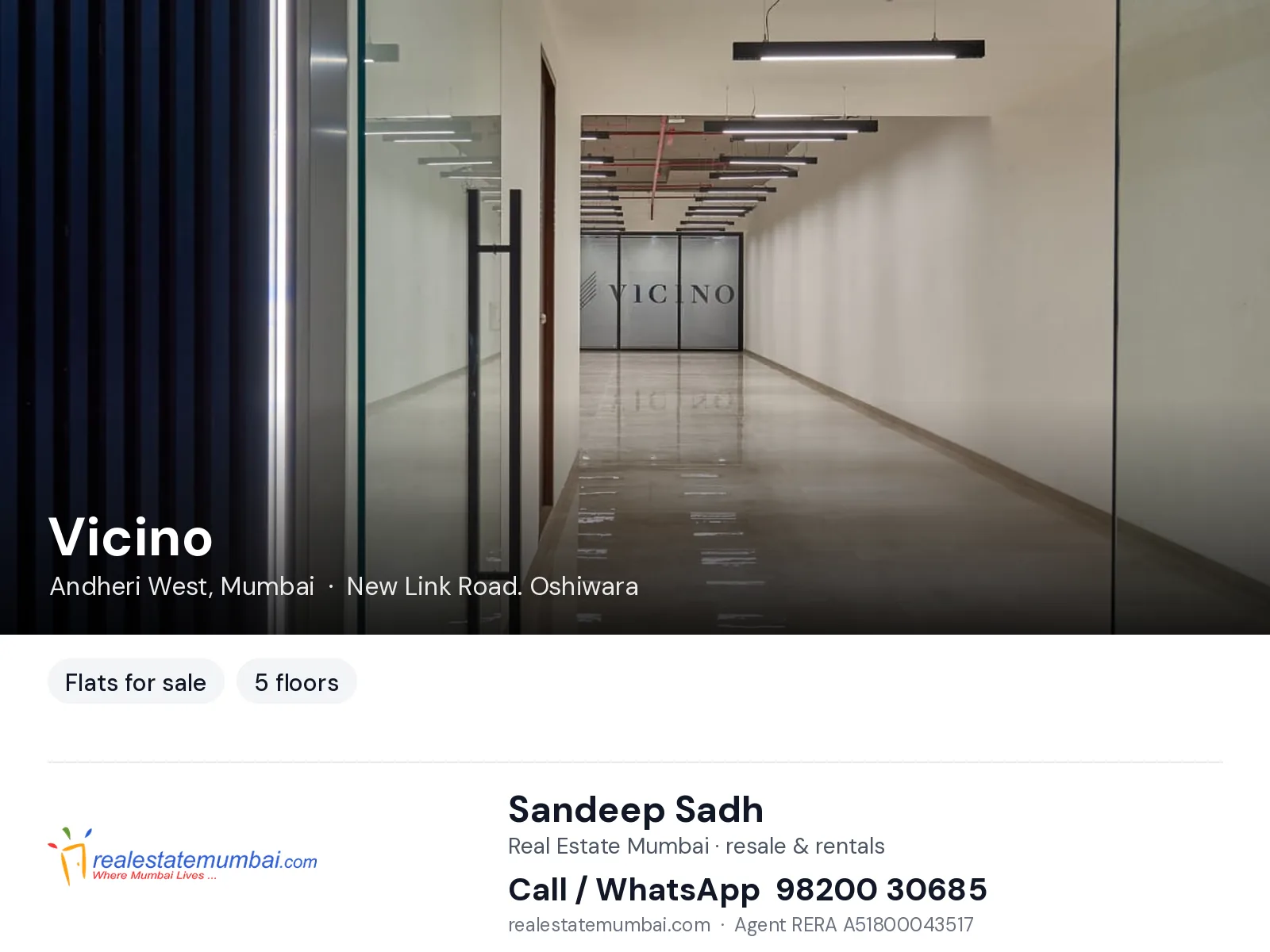 Vicino, Andheri West, Mumbai — flats for sale | Real Estate Mumbai, Sandeep Sadh 98200 30685